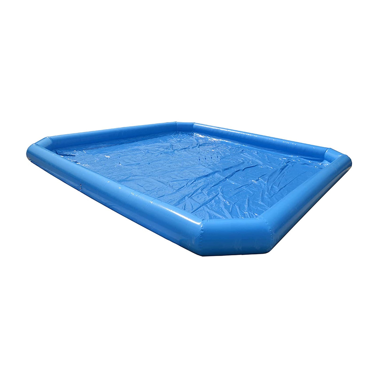 Intbuying Large Inflatable Square Swimming Pool with 110V Blower (Blue, 23x23x1.8 ft) is70y