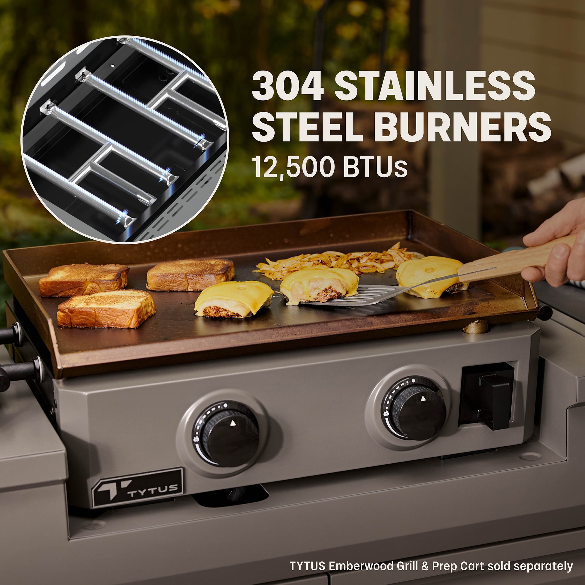 TYTUS Emberwood 2-Burner Outdoor Griddle (Grey, 22 in) 1a005