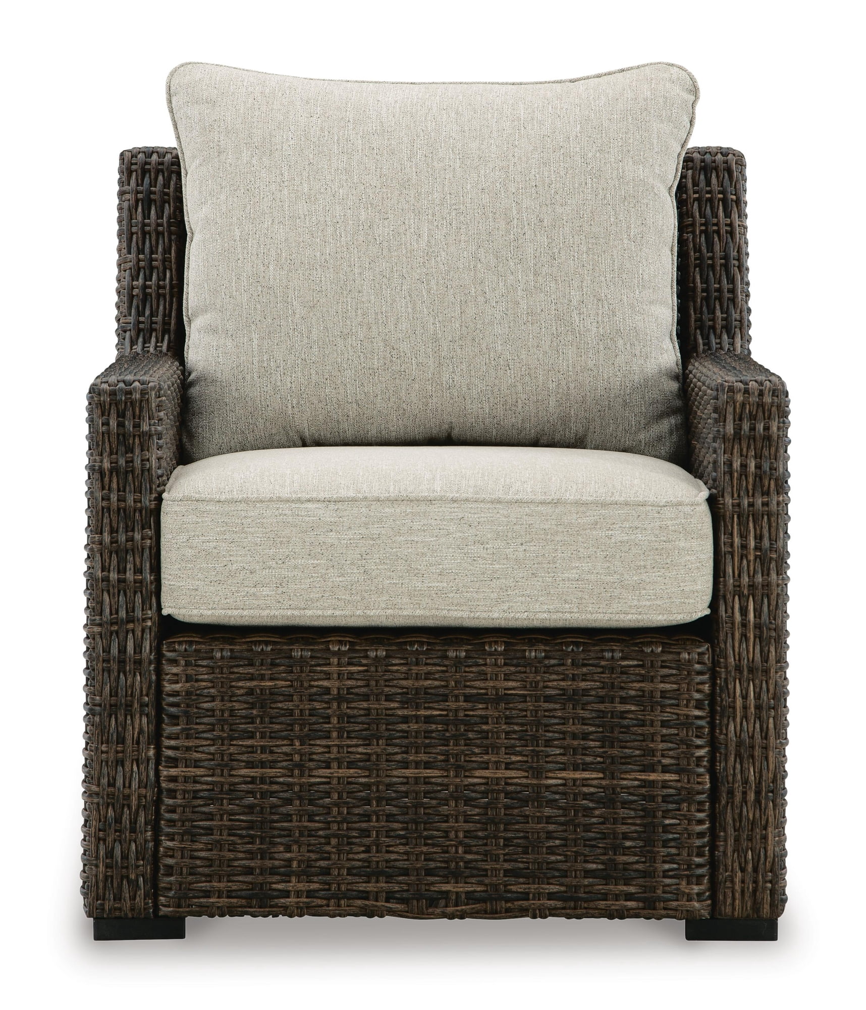 Signature Design by Ashley Brook Ranch Outdoor Lounge Chair with Cushion (Brown, 32 in x 34 in x 35 in) 0yr6b