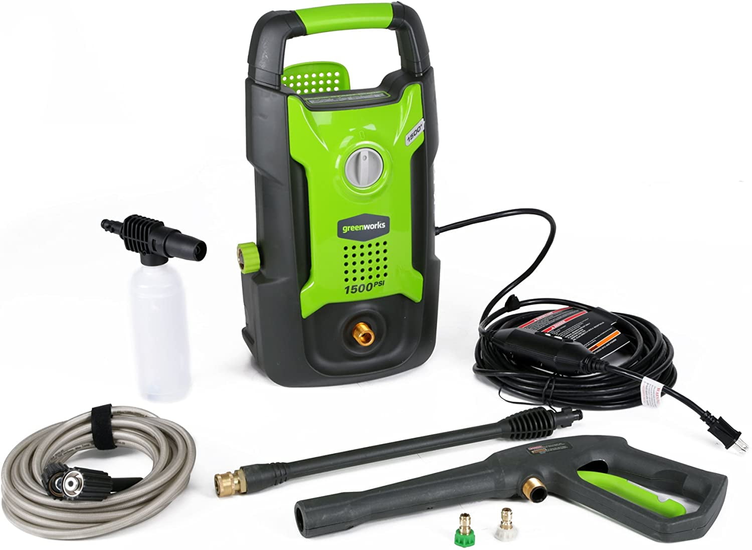 Greenworks 13 Amp 1500 PSI Electric Pressure Washer with Soap Applicator (1.2 GPM, 20 ft Hose) gwypi