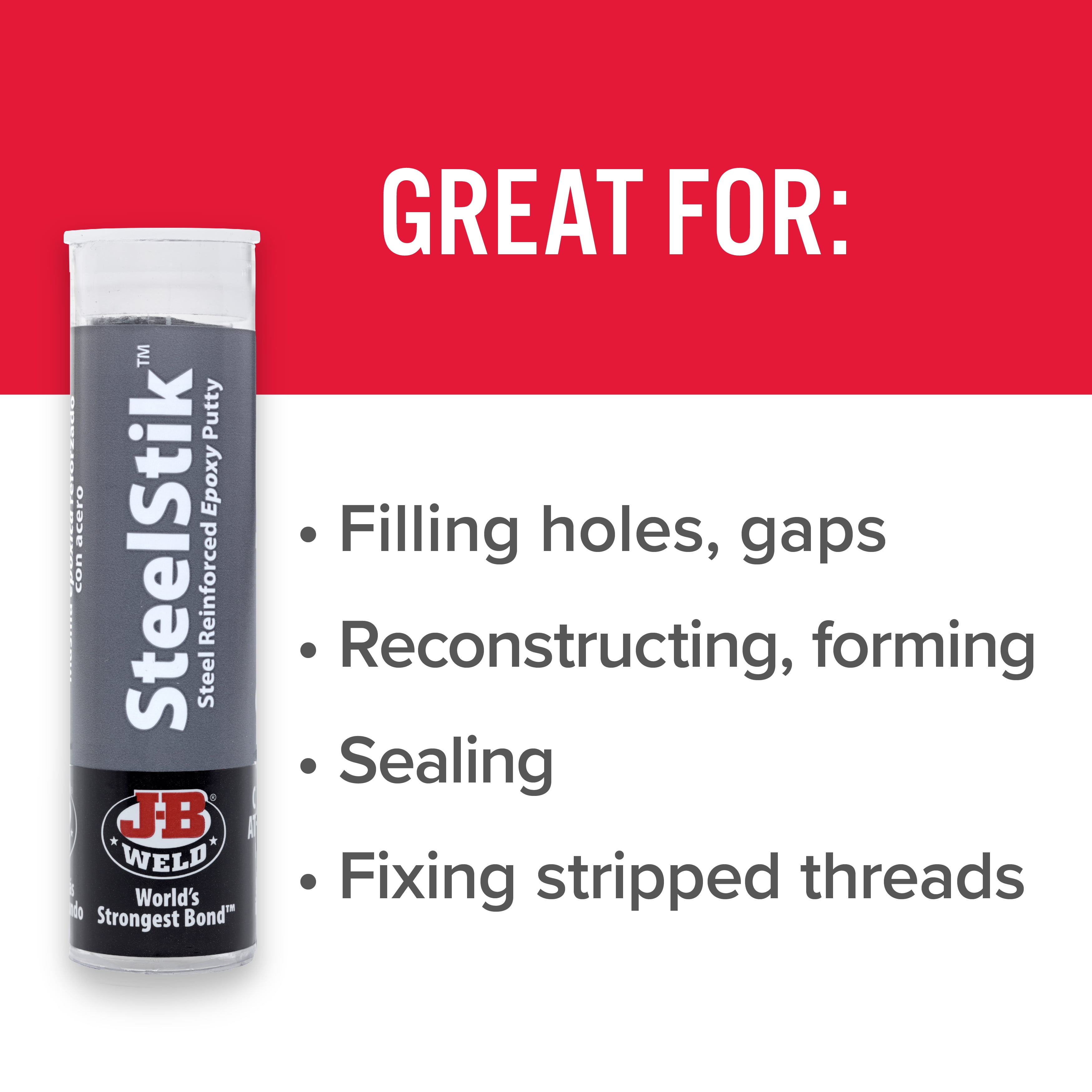 J-B Weld SteelStik Epoxy Putty (Grey, 2 oz) tp5tb