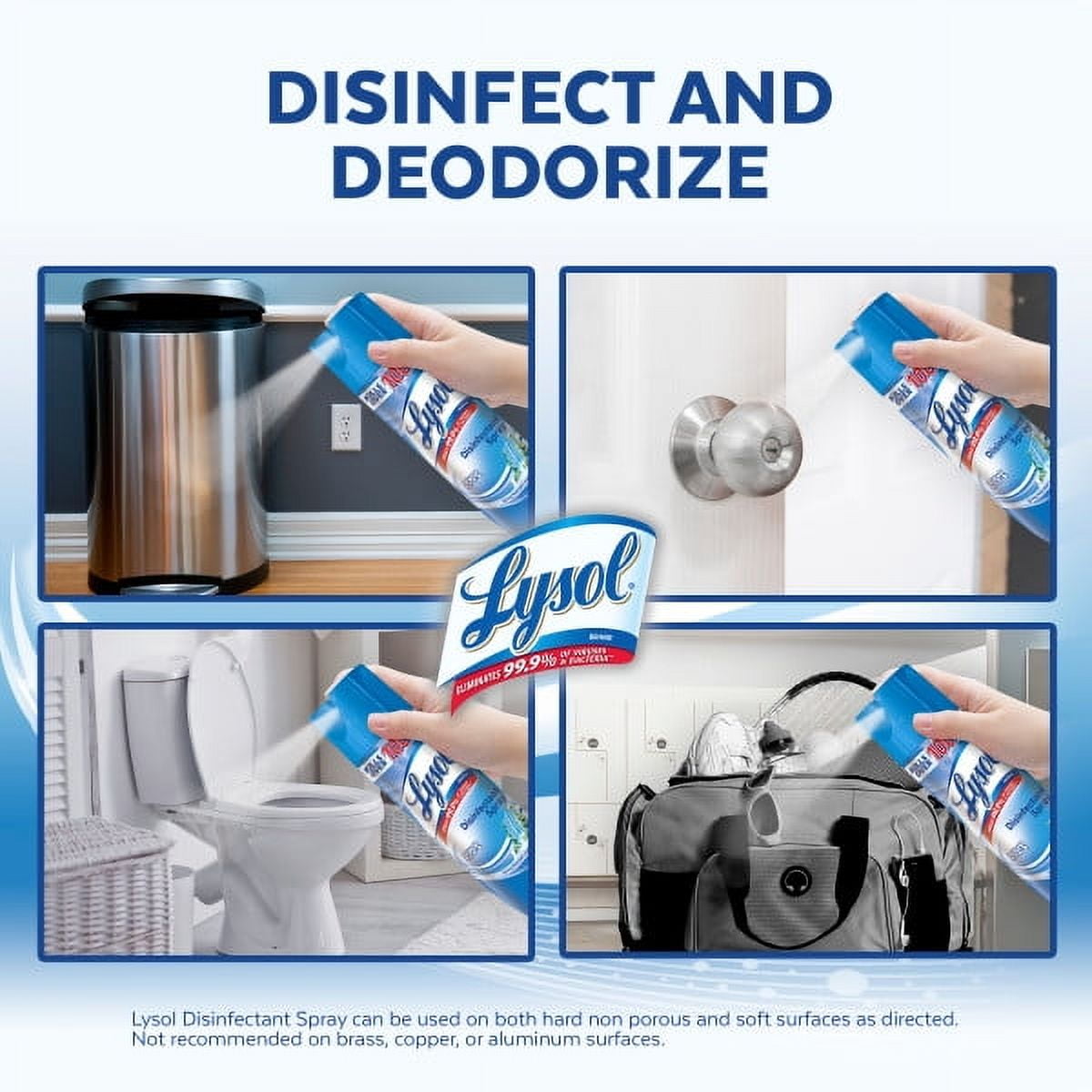 Lysol Disinfectant Spray, Spring Waterfall Scent, Multi-Surface Sanitizer (6 Pack, 19 oz) cxepl
