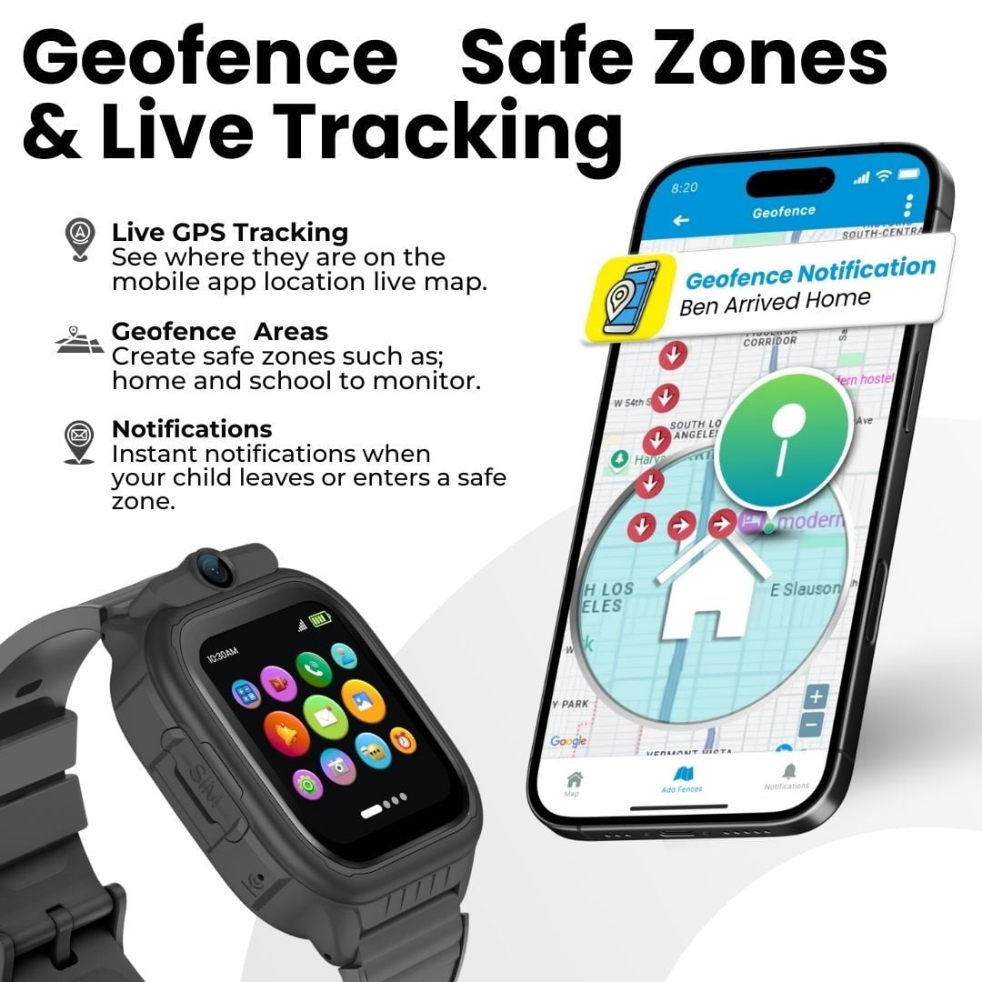 EmojiKidz 2026 GPS Smartwatch for Kids with 4G Calling, Texting, Camera, and SOS Alerts (Black, 1 Unit) 7vkj2
