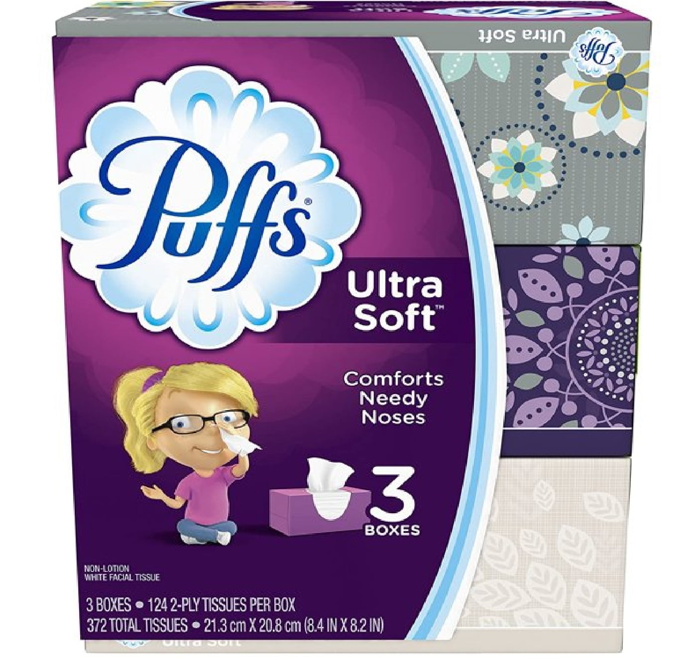 Puffs Ultra Soft Facial Tissues (White, 372 Count Total) mw1hl