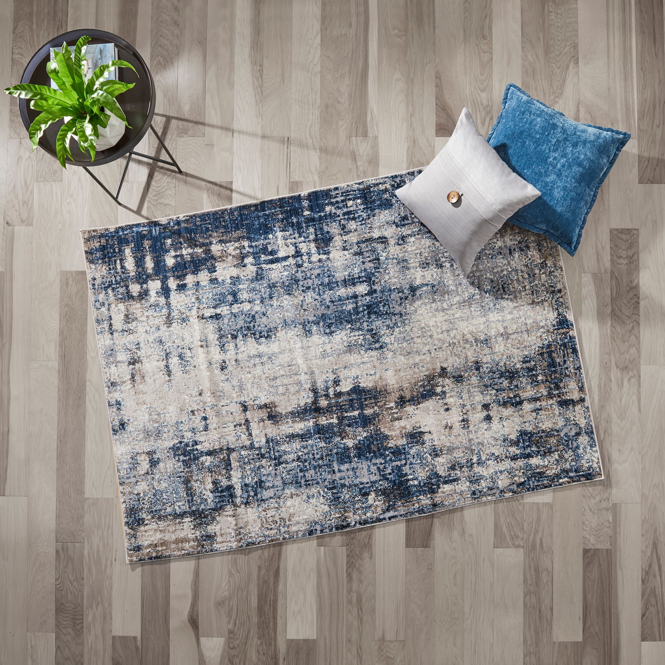 Better Homes & Gardens Abstract Indoor Accent Rug, Soft Microfiber Floor Decor (Grey, 20 in x 60 in) bwksl