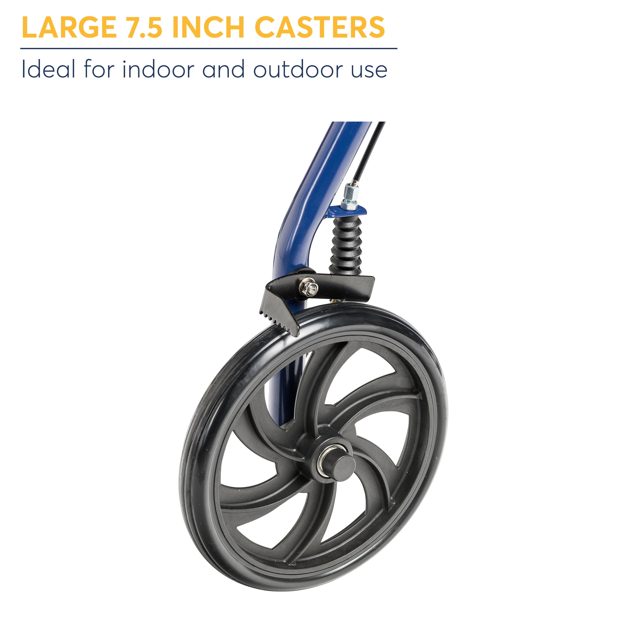 Drive Medical Four Wheel Rollator Rolling Walker with Fold Up Removable Back Support (Blue, 300 lb Capacity) n9qml
