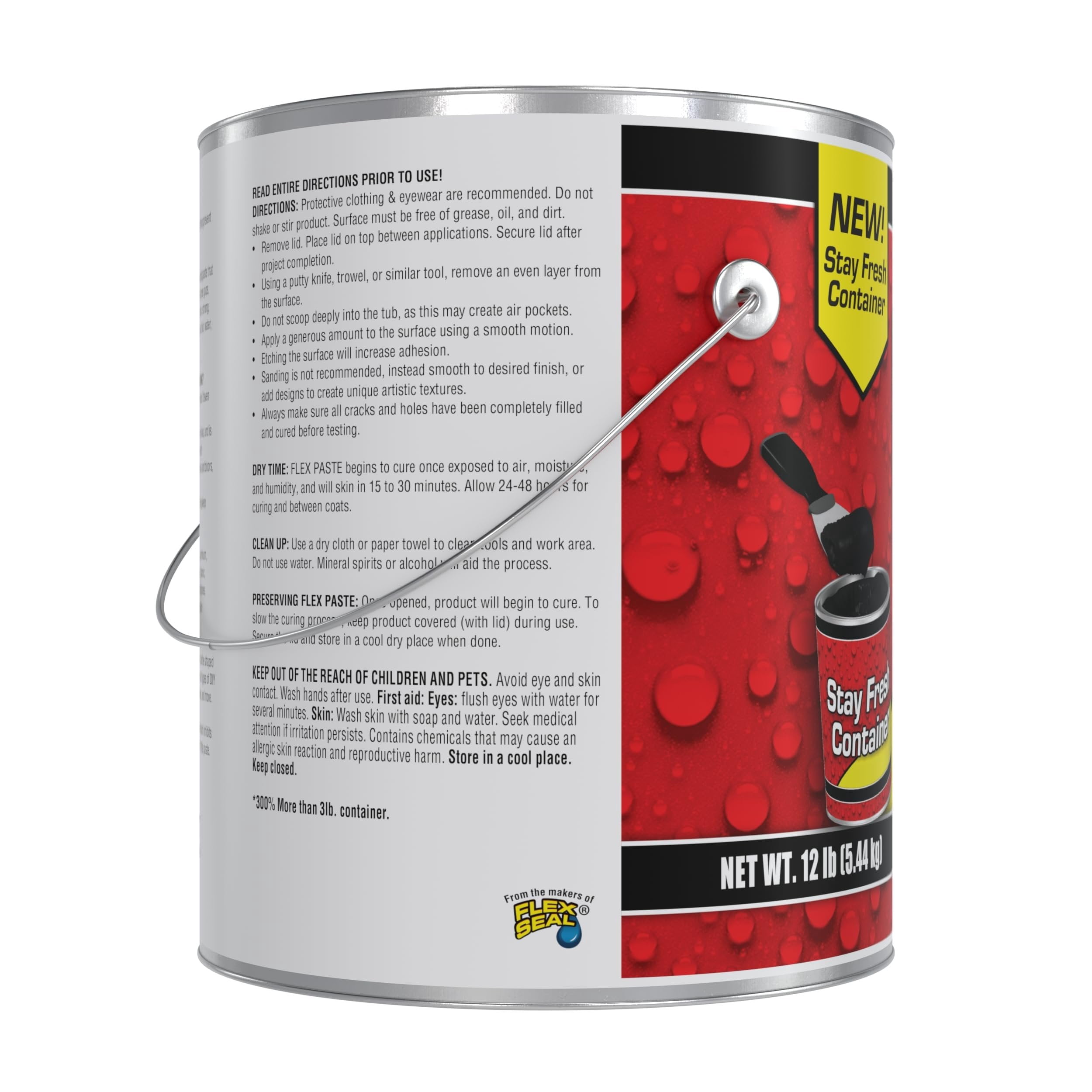 Flex Seal Flex Paste Waterproof Rubberized Sealant (Black, 16 oz) sealh