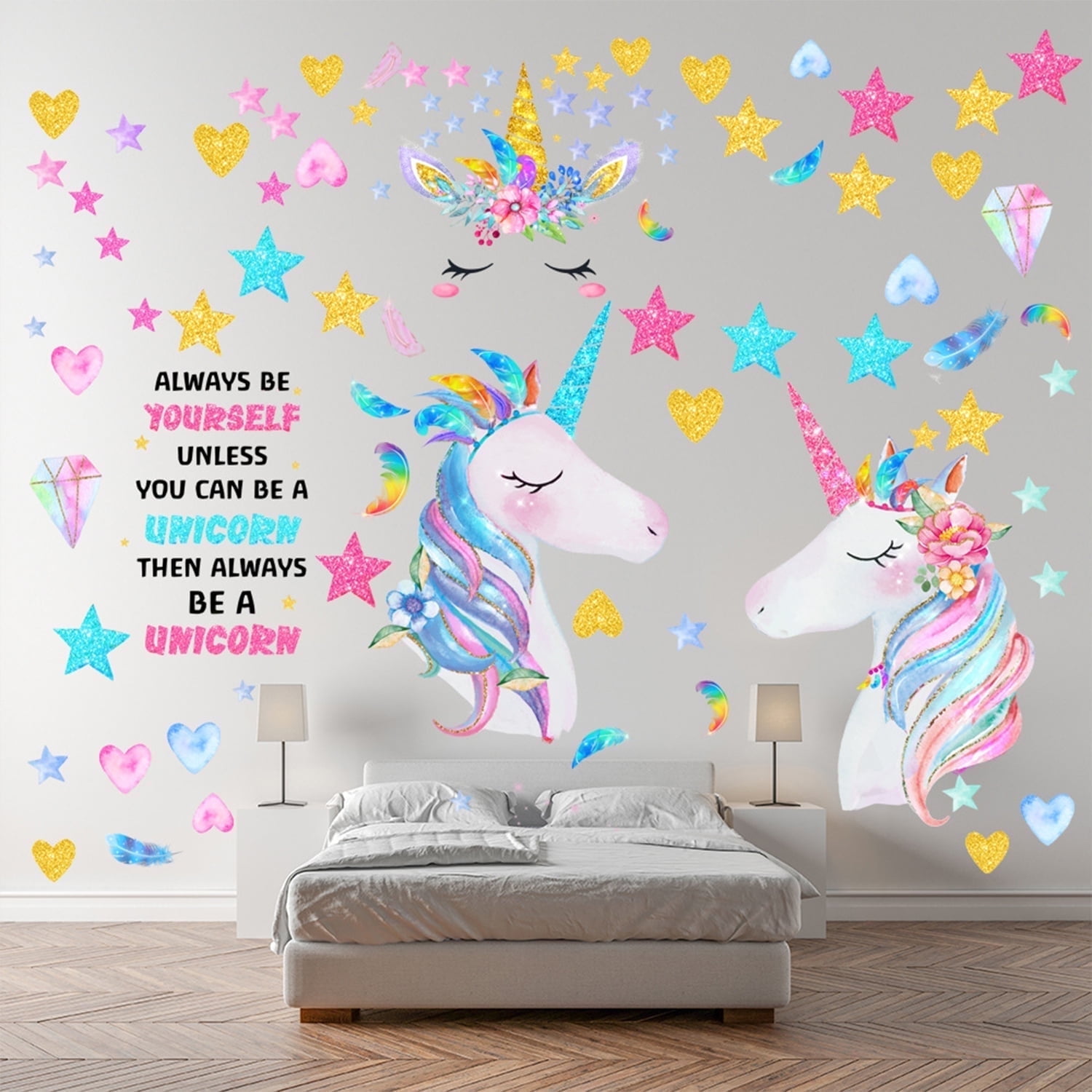 Style-Carry Wall Decals Kids Room Decor Vinyl Stickers for Girls Bedroom (Multicolor, 3 Sheets, 22.6 in x 13.6 in) s89y1