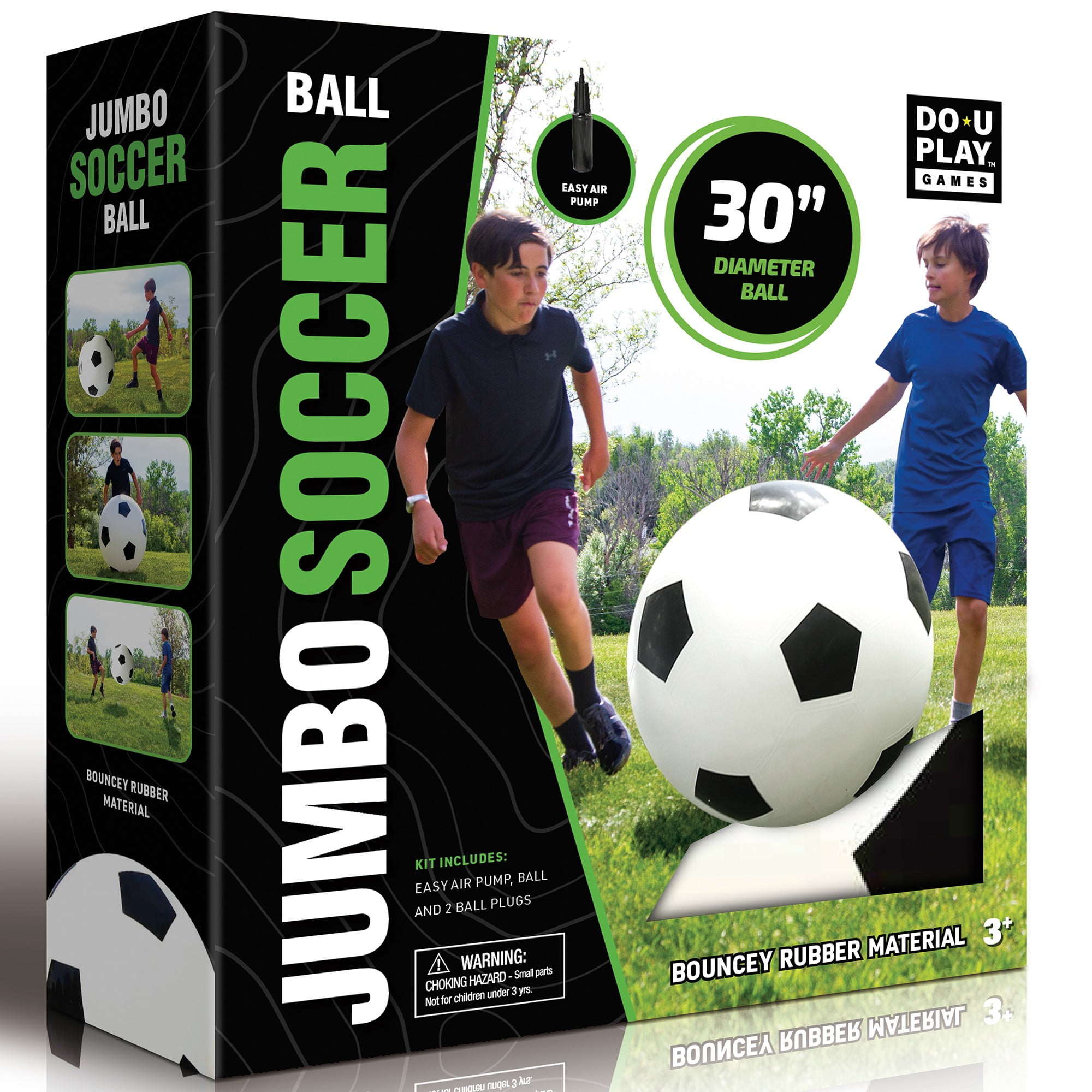 Do-U-Play Jumbo Soccer Ball Inflatable Outdoor Sports Toy (White, 30 in) brirn