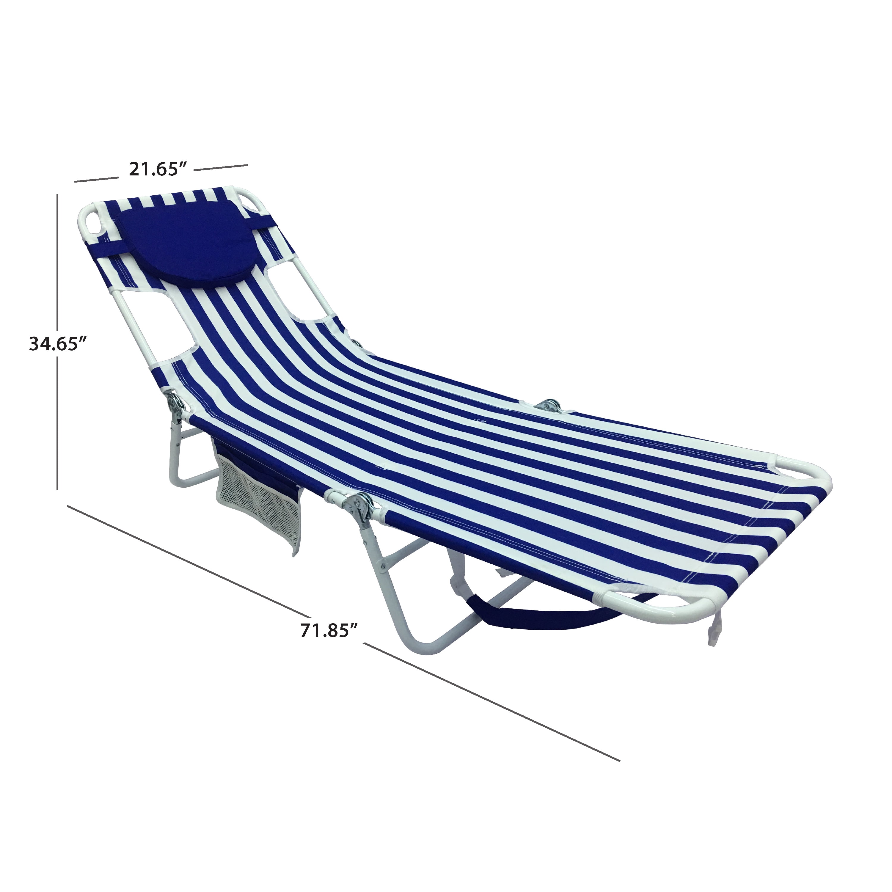 Mainstays Folding Backpack Beach Lounger with Face-Down Design (Blue & White Stripe, 72 in x 22 in) ekohd - Image 13