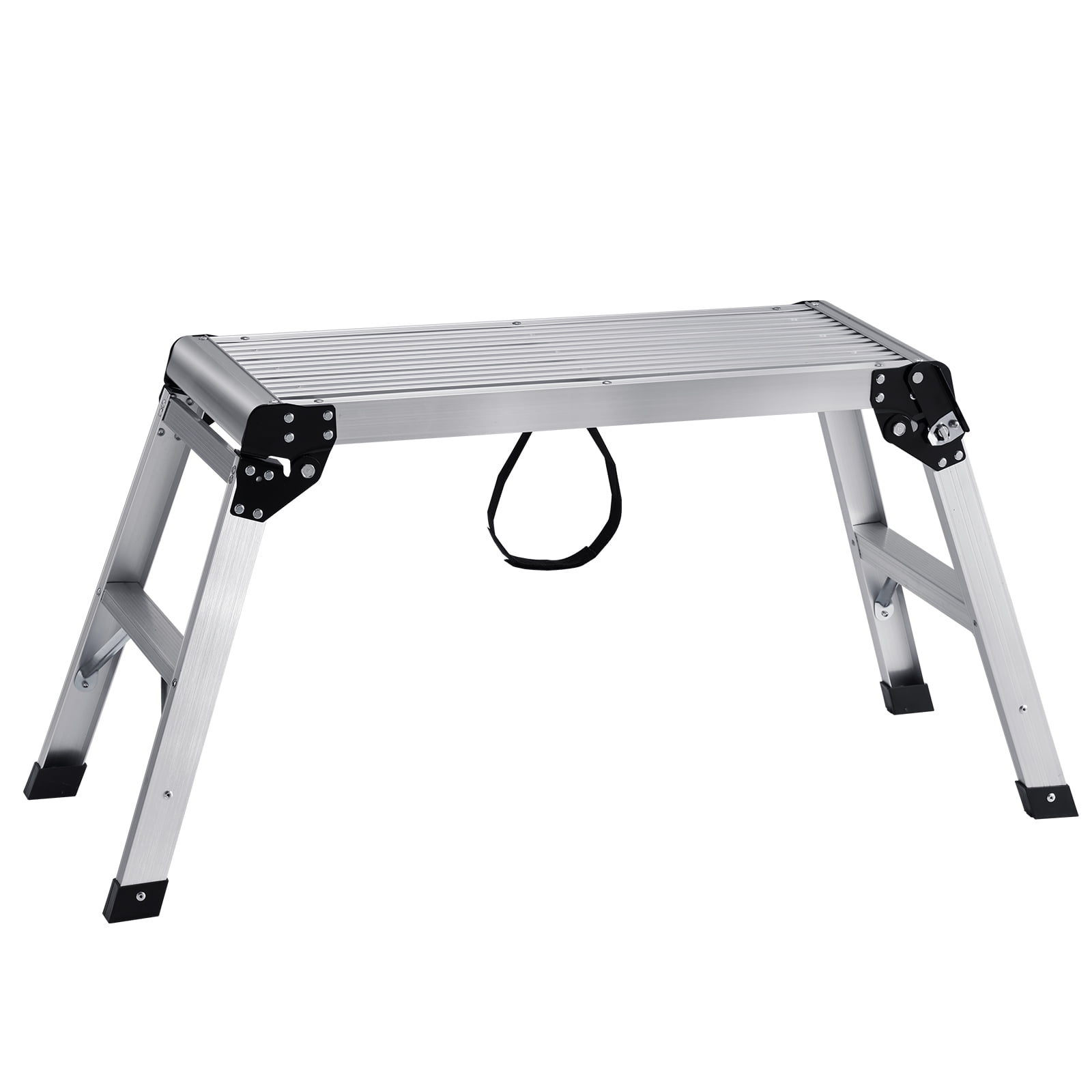 VEVOR Folding Work Platform, Aluminum Drywall Stool Ladder, Heavy-Duty Non-Slip Work Bench (Silver, 29.9 in x 11.8 in x 20 in) 829m9