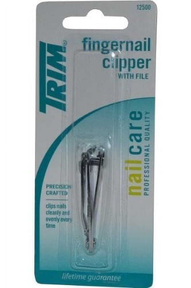 Trim Fingernail Clipper with Built-in File, Professional Precision Steel (Black, 1 Count) bm9ol