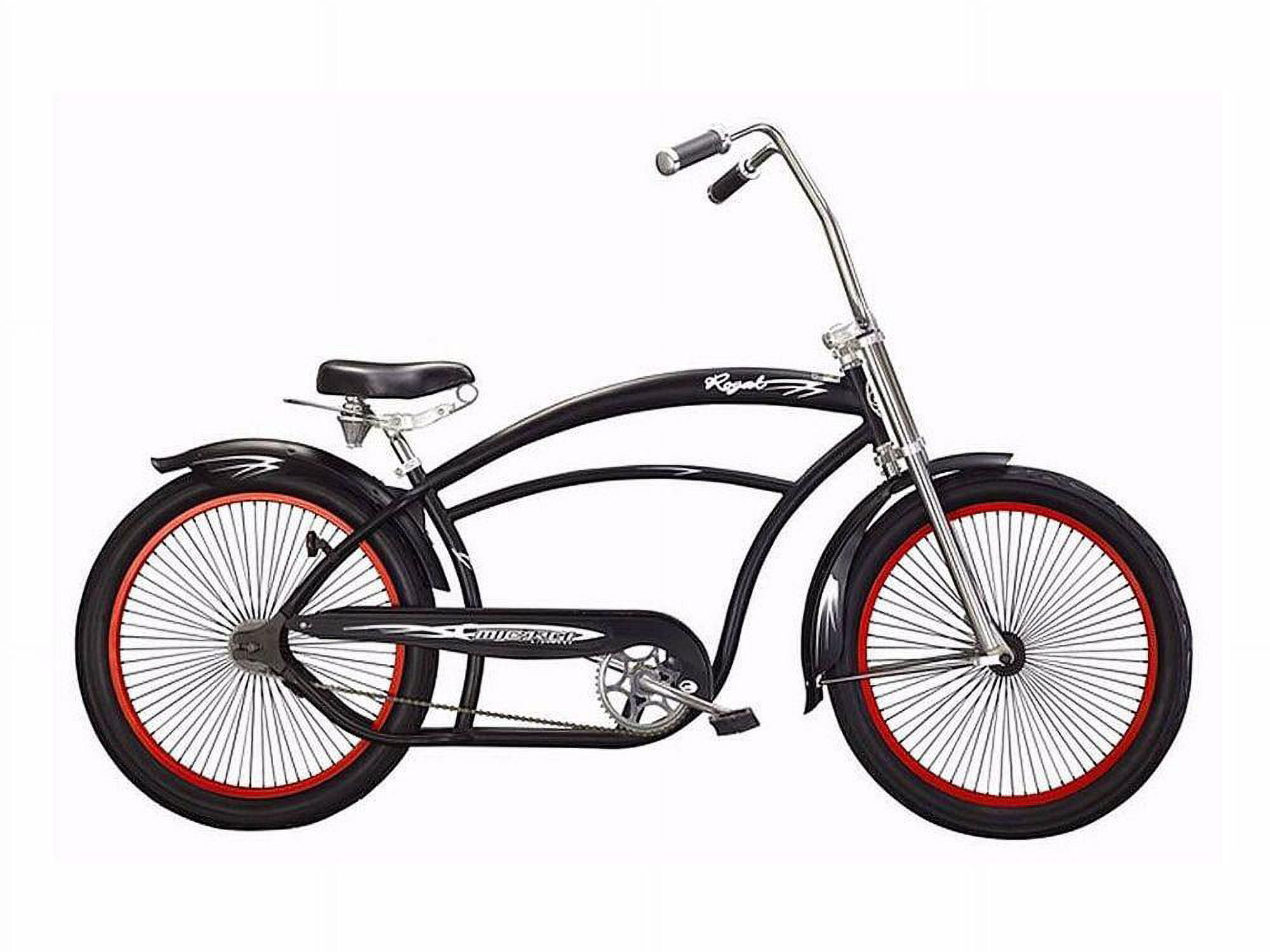 Wonder Wheels 24 in Chopper Bicycle with Oversized Frame and Coaster Brake (Matte Black, 24 in) 3120i