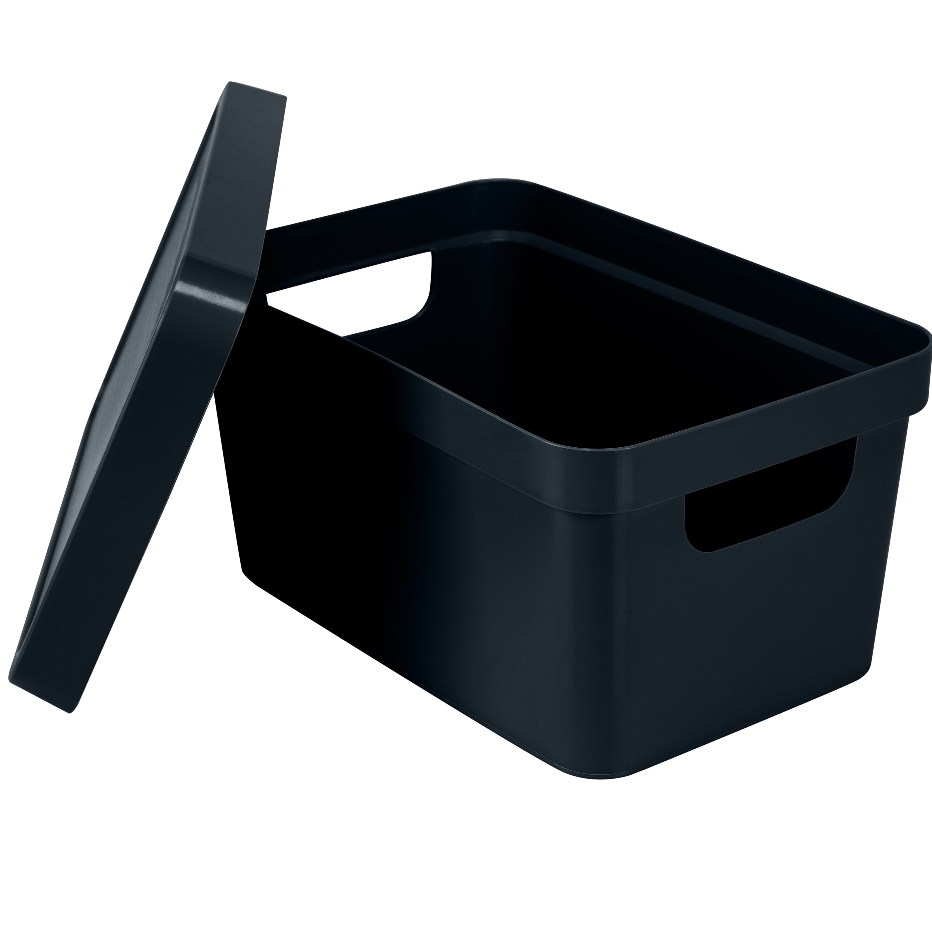 Simplify Vinto Plastic Storage Box with Lid and Handles (Charcoal, 9.76 in x 6.69 in x 4.84 in) fajp4