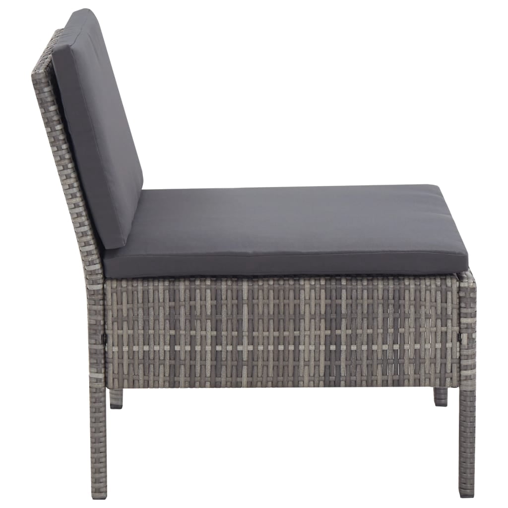 vidaXL 6-Piece Outdoor Patio Sectional Sofa Set with Coffee Table (Grey, 6-Piece Set) jaun0