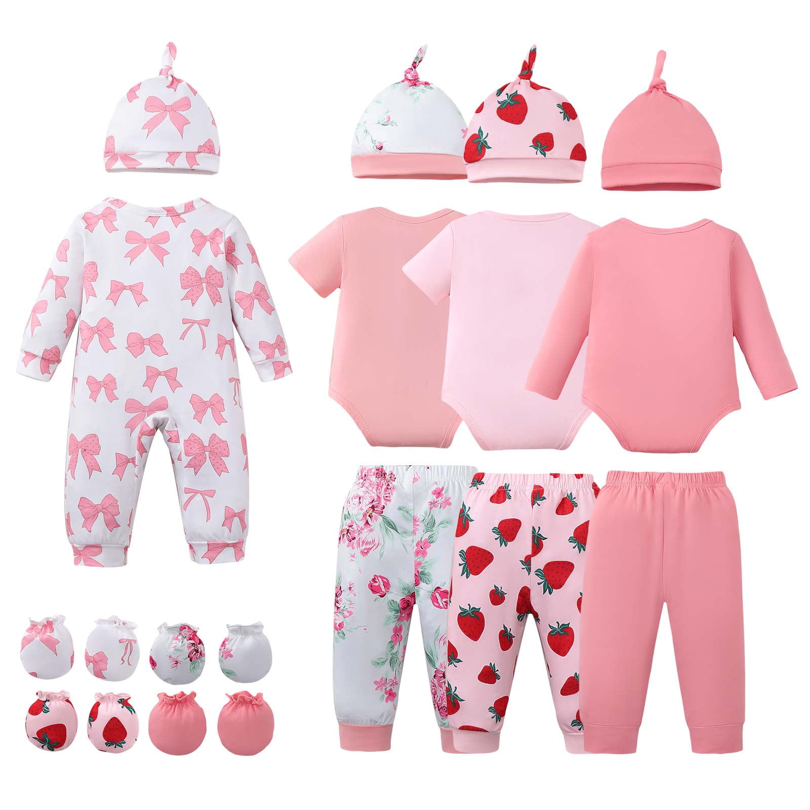 Kimi Bear Newborn Baby Girls Layette Set (Pink, 0-3 Months) qo7ua