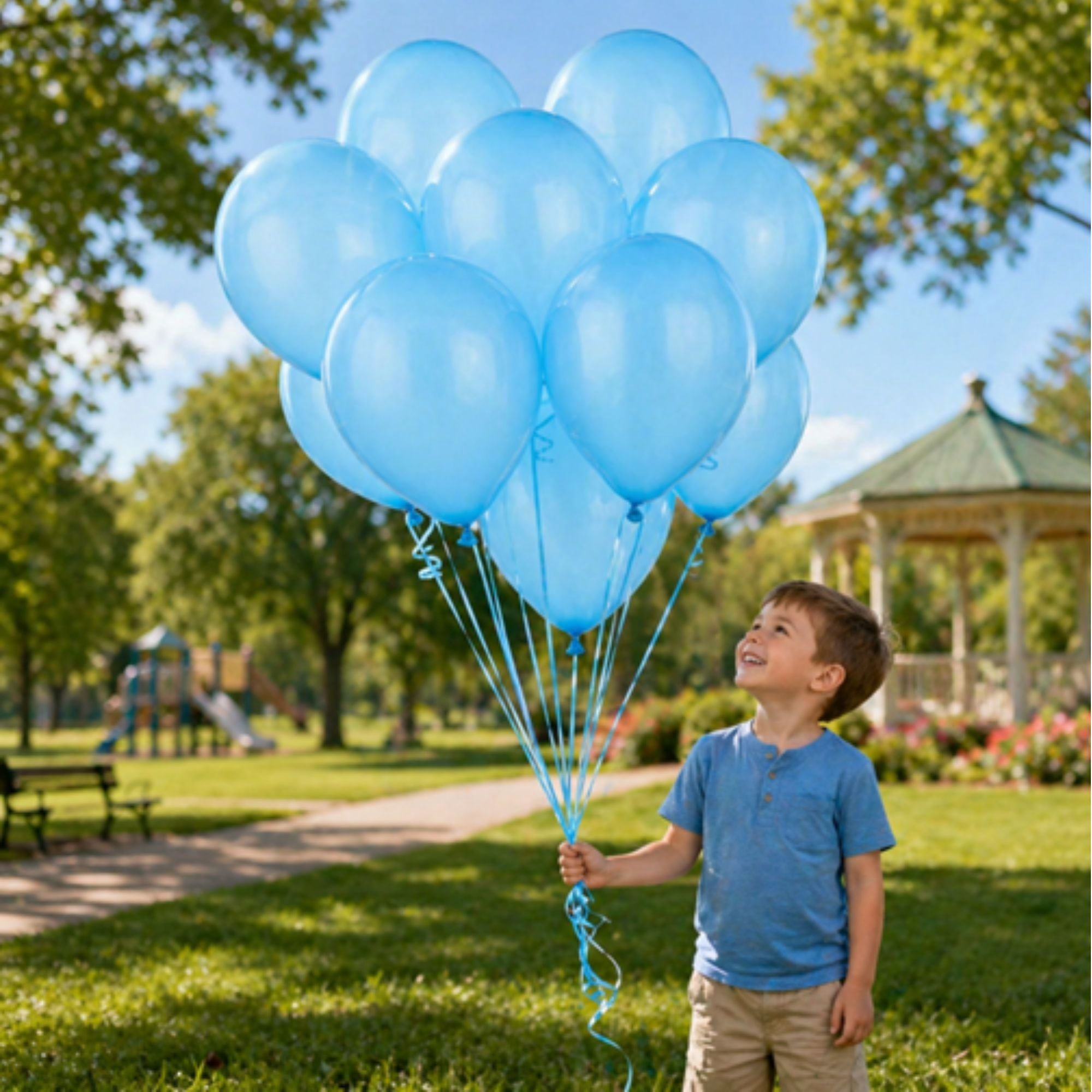 Way To Celebrate Electric Blue Latex Balloons (Electric Blue, 15 Pieces, 12 in) ejvib