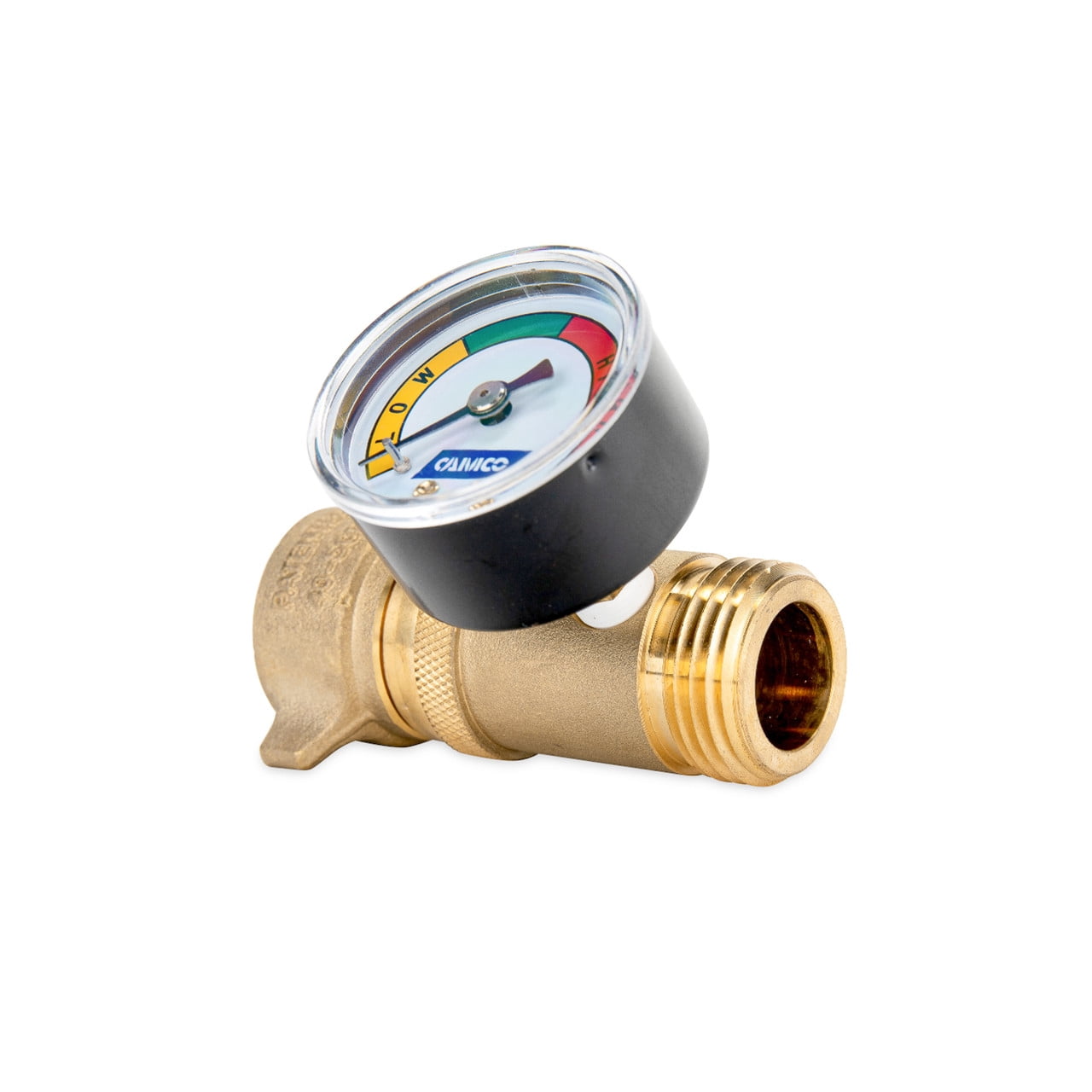 Camco RV Water Pressure Regulator with Gauge (Brass, 0.75 in) nb7sy