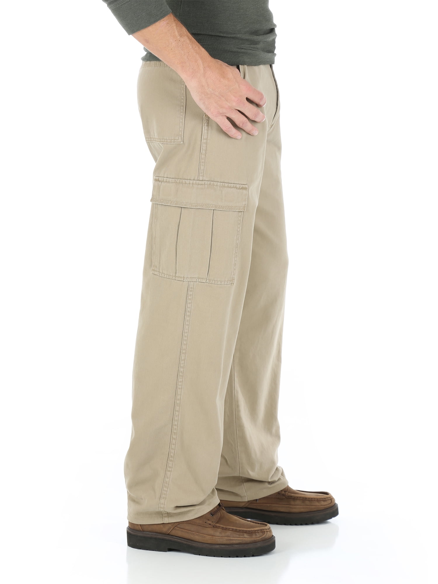 Wrangler Men's Legacy Cargo Pant Relaxed Fit Durable Cotton Utility Trousers (Beige, 34x32) hj5fp