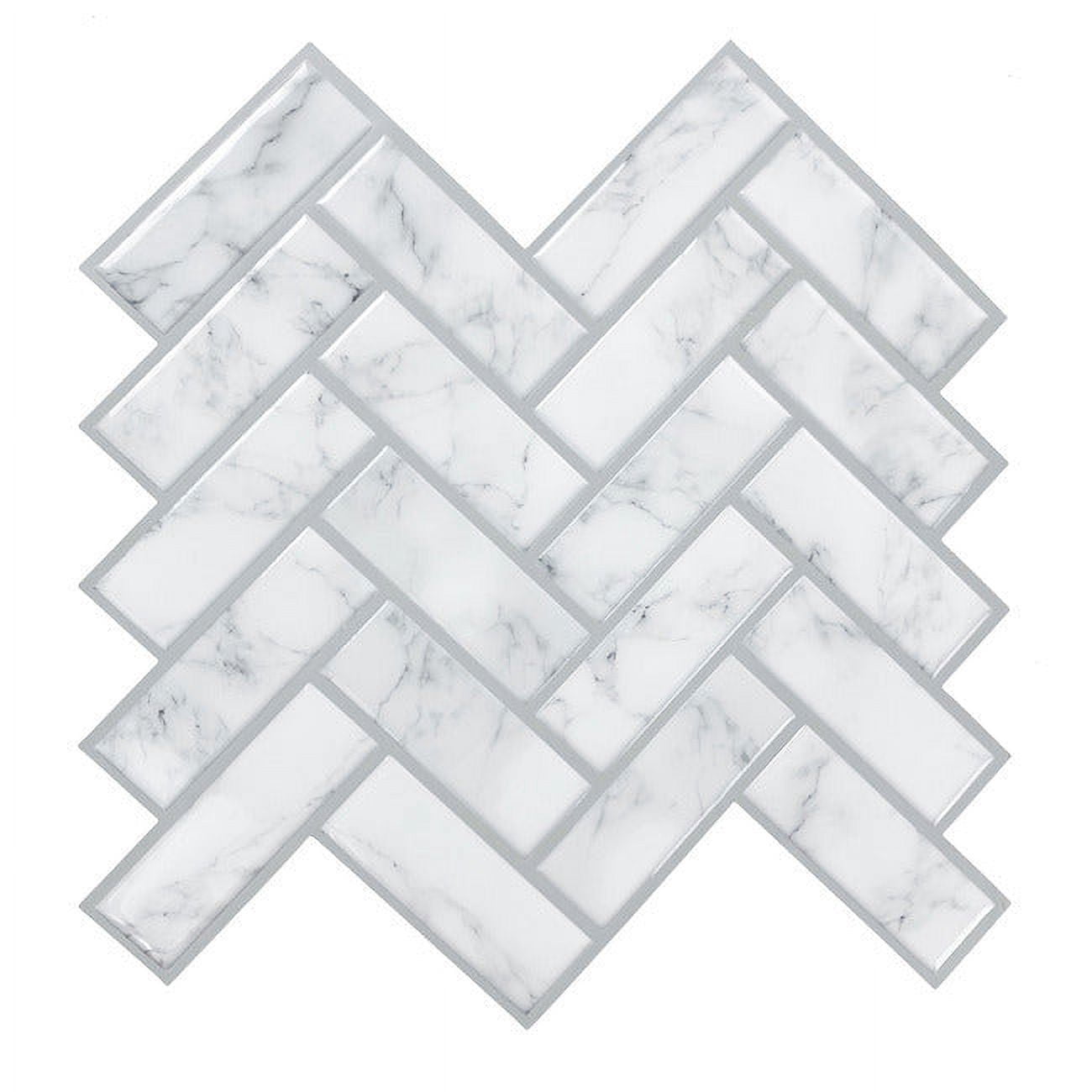 RoomMates Marble Herringbone Peel And Stick Backsplash (Grey, 4 Pack, 10.5 in x 10.5 in) j8qrn