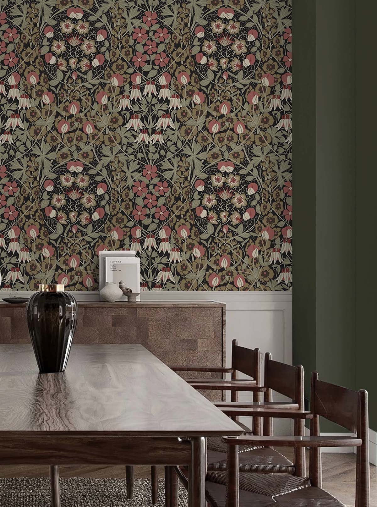 NextWall Tulip Garden Peel and Stick Wallpaper (Red, 20.5 in x 18 ft) l7qxy