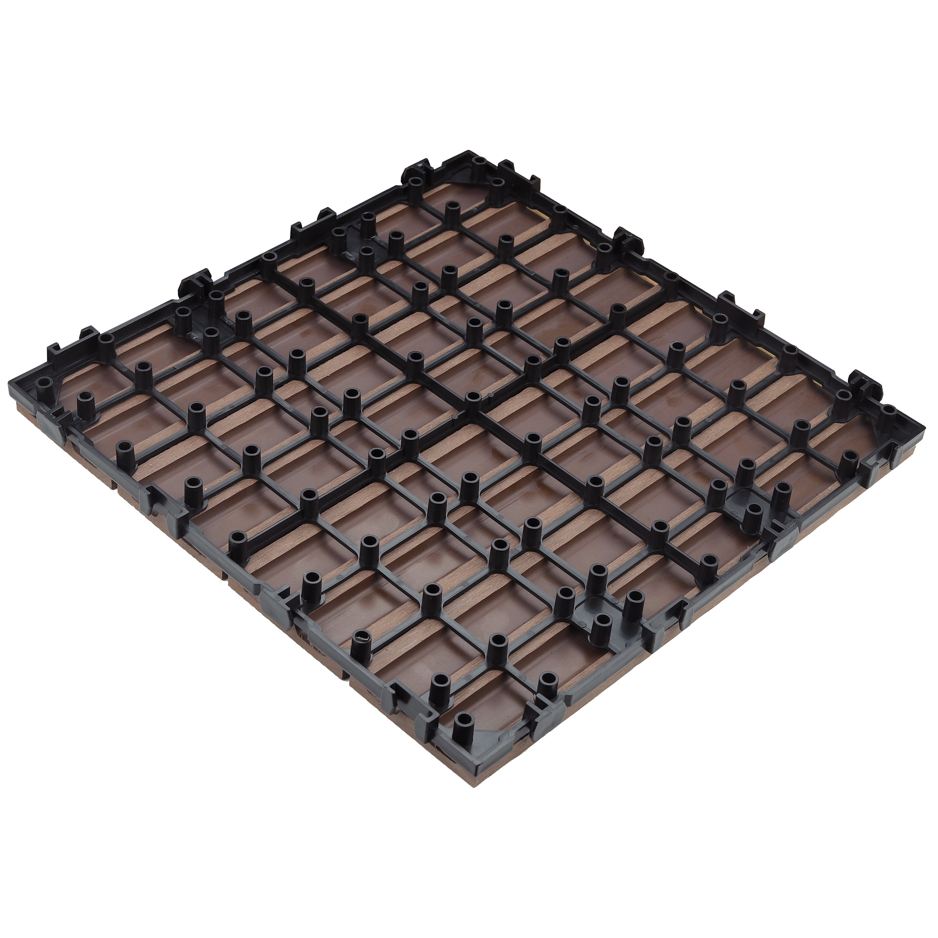 Design House Interlocking Wood Composite Deck Tiles (Russet Canyon Brown, 12 in x 12 in, 6-Pack) kihp4