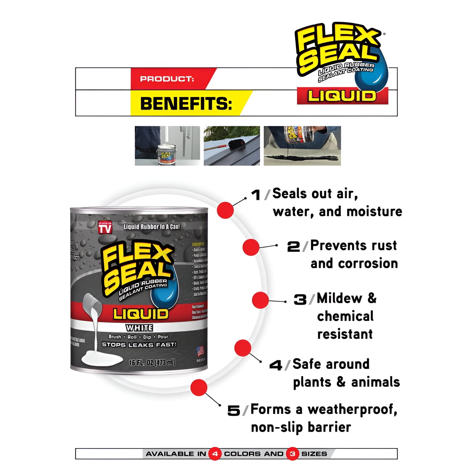 Flex Seal Liquid Rubber Coating Waterproof Sealant (Gray, 32 oz) 6ltfz