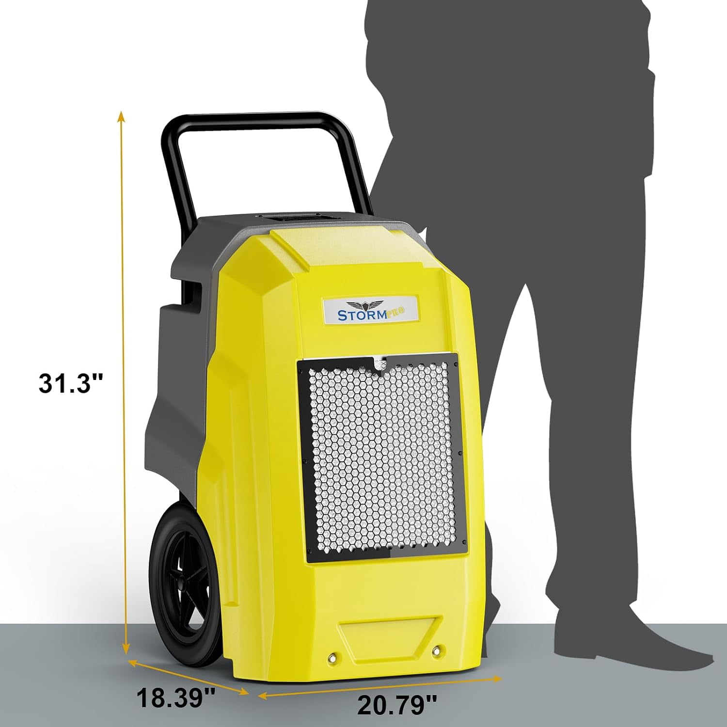 AlorAir 180 Pints Commercial Dehumidifier with Built-in Pump and Wi-Fi (Yellow, 180 Pints) gvutg