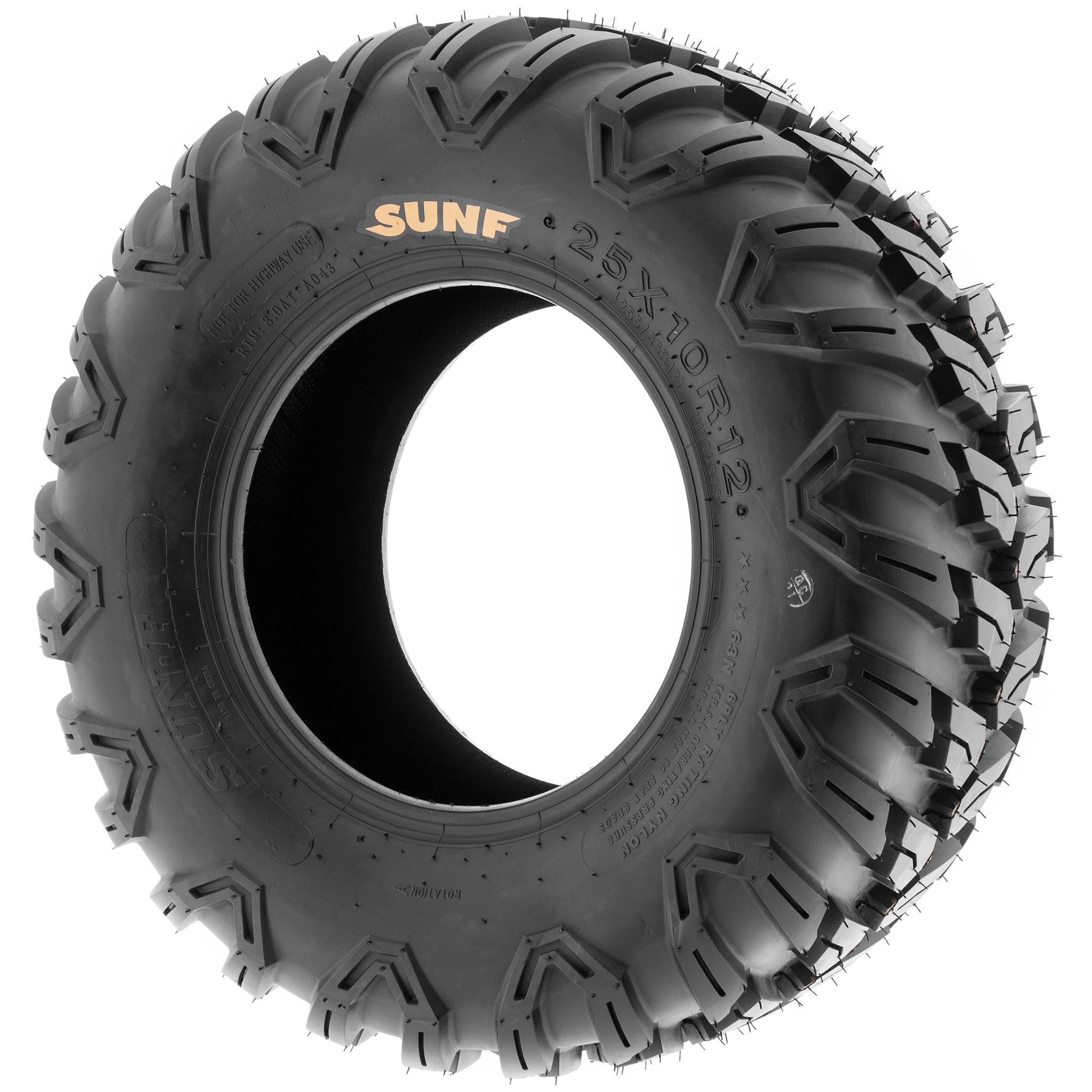 SUNF A043 All Terrain ATV UTV Tire 6-Ply Rated Off-Road Performance (27x11-12, Set of 2) oiczp