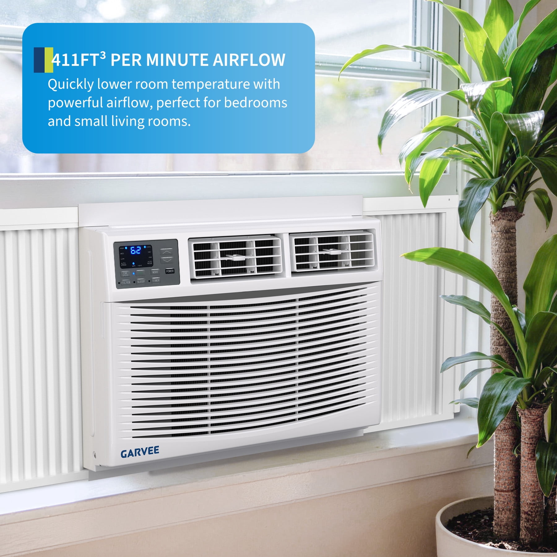 PYY 18000 BTU Smart WiFi Window Air Conditioner with Heating and Cooling (White, 400 sq ft) z00u0