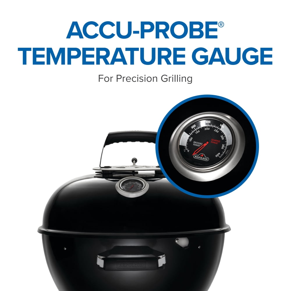 Napoleon 22 in. Kettle Charcoal Grill with Vortex Heat Management (Black, 22 in.) x241b