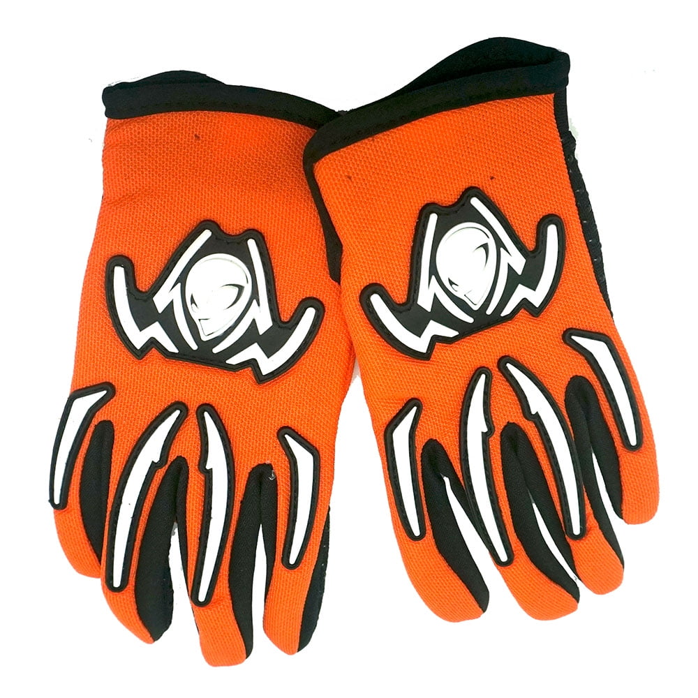 1Storm Youth Full Face Motorcycle Helmet and MX Glove Set (Orange, Small) to03n