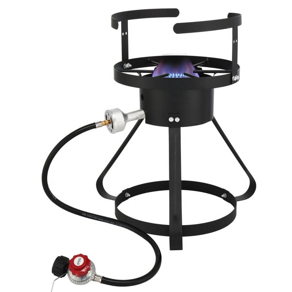 AMEEL Outdoor Gas Fryer Cooking Station with 30qt and 10qt Pots (Black, 13 in x 32 in) o1q1e