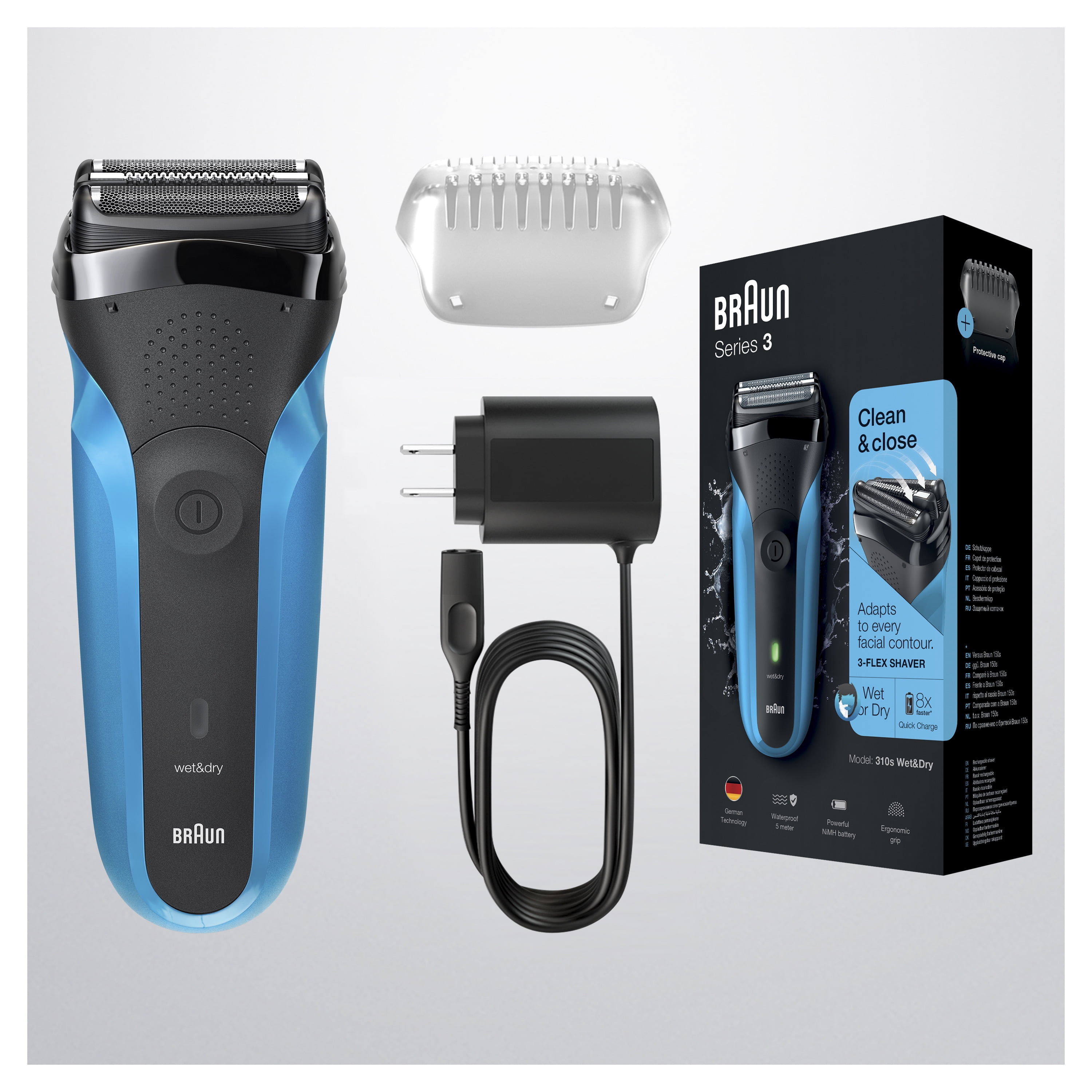 Braun Series 3 310s Wet & Dry Electric Shaver for Men (Black, 1 Count) 8l7wq