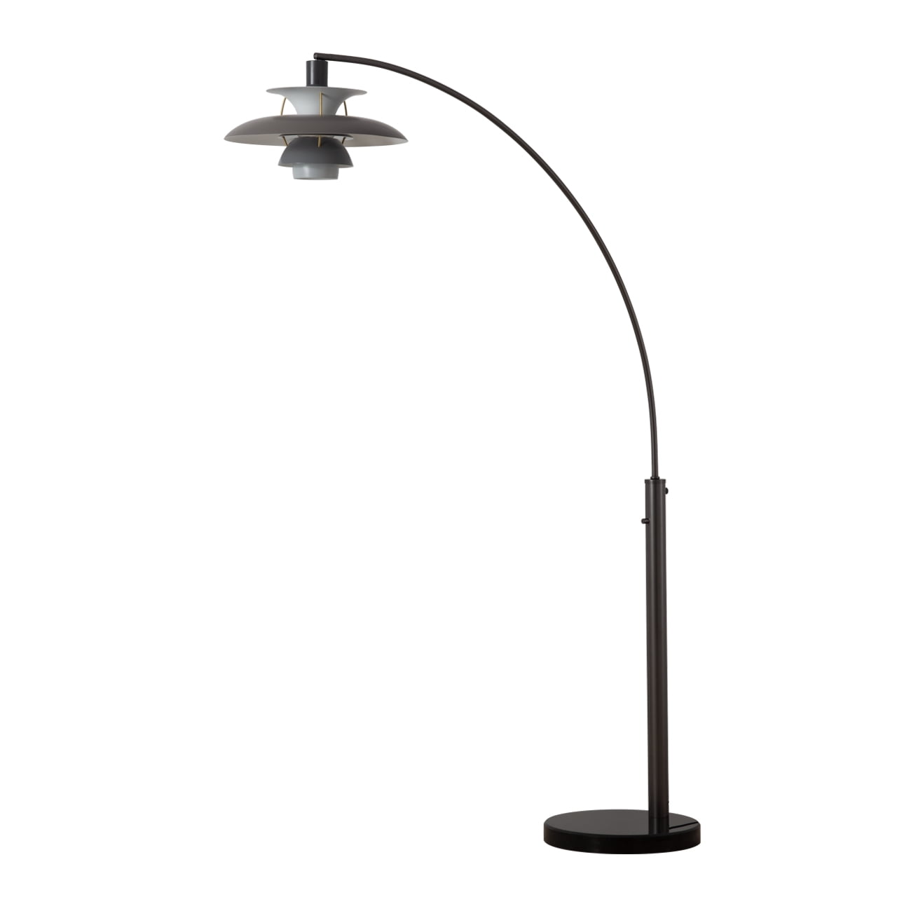 NOVA of California Palm Springs Arc Floor Lamp with Dimmer Switch (Gunmetal and Gray, 87 in) ibw5t