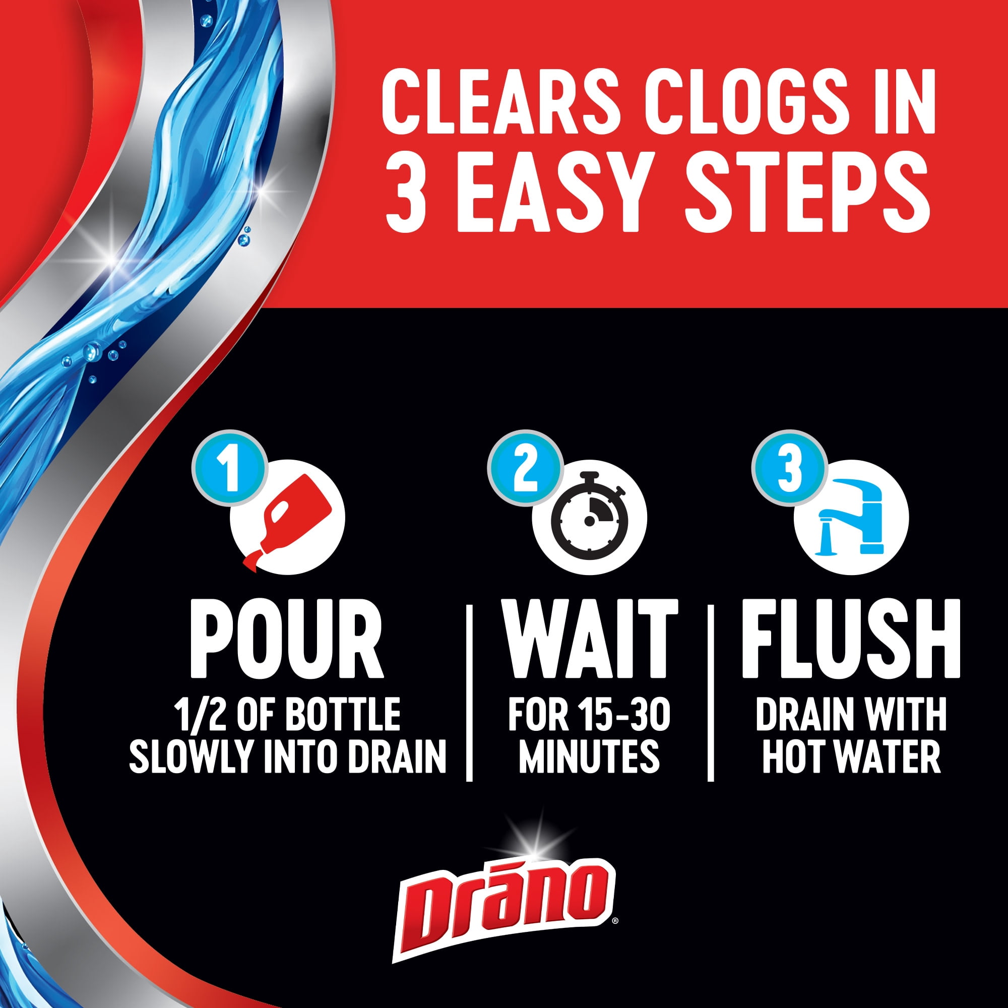 Drano Max Gel Drain Clog Remover, Heavy-Duty Pipe Cleaner for Kitchen and Bathroom (32 oz) 2m72o