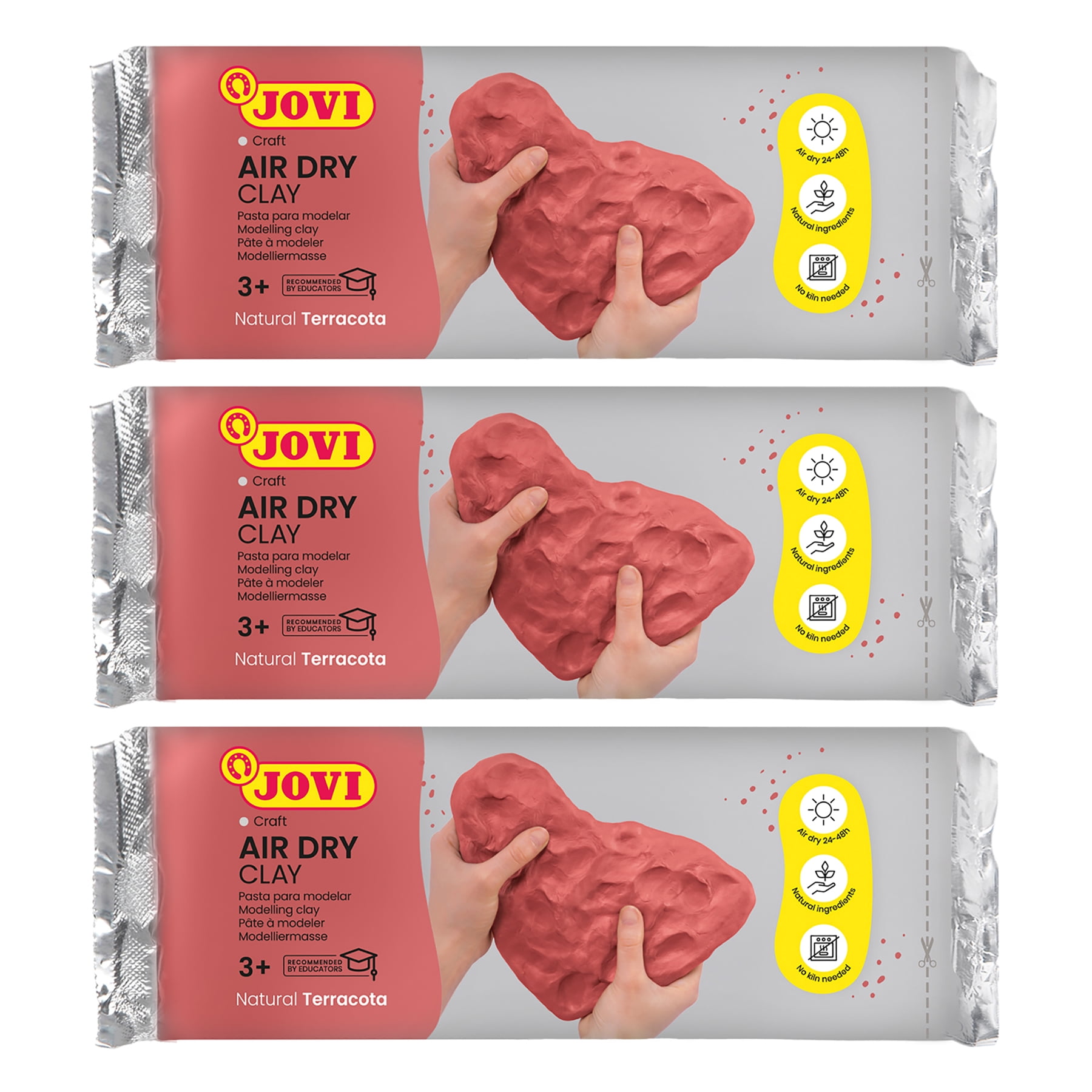 JOVI Air Dry Clay Modeling Compound (Terracotta, 3.3 lb Total, 3 Pack) bccab
