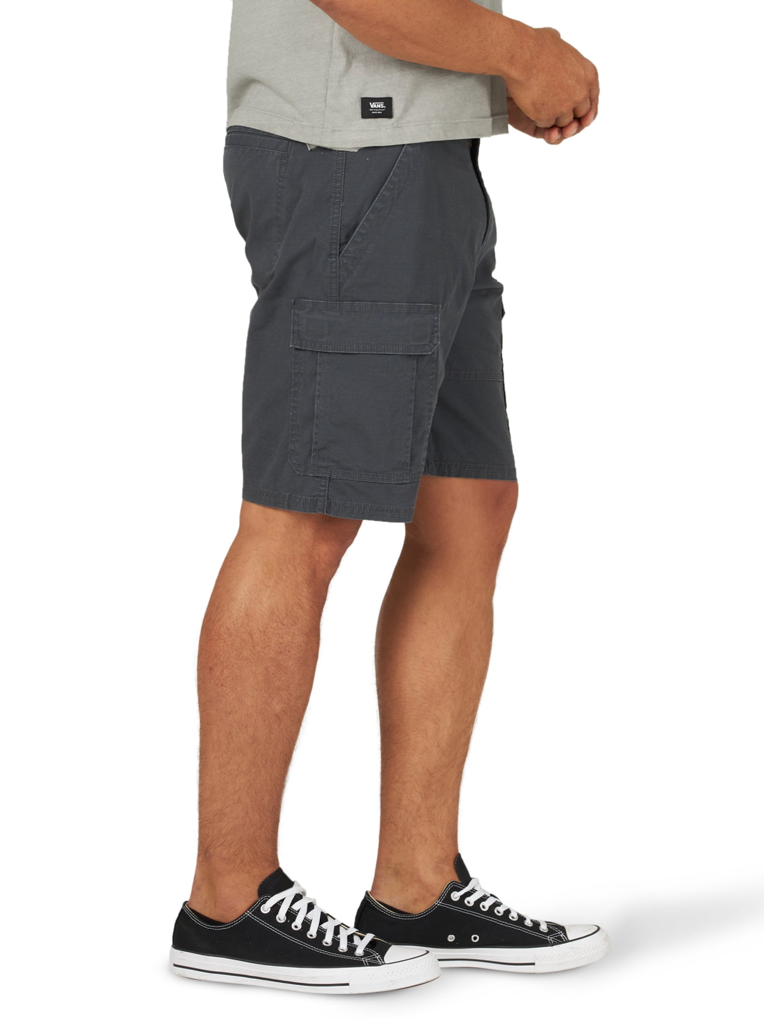 Wrangler Men's Stretch Cargo Shorts Durable Flex Fit Utility Pockets (Black, 10 in Inseam) 466m8