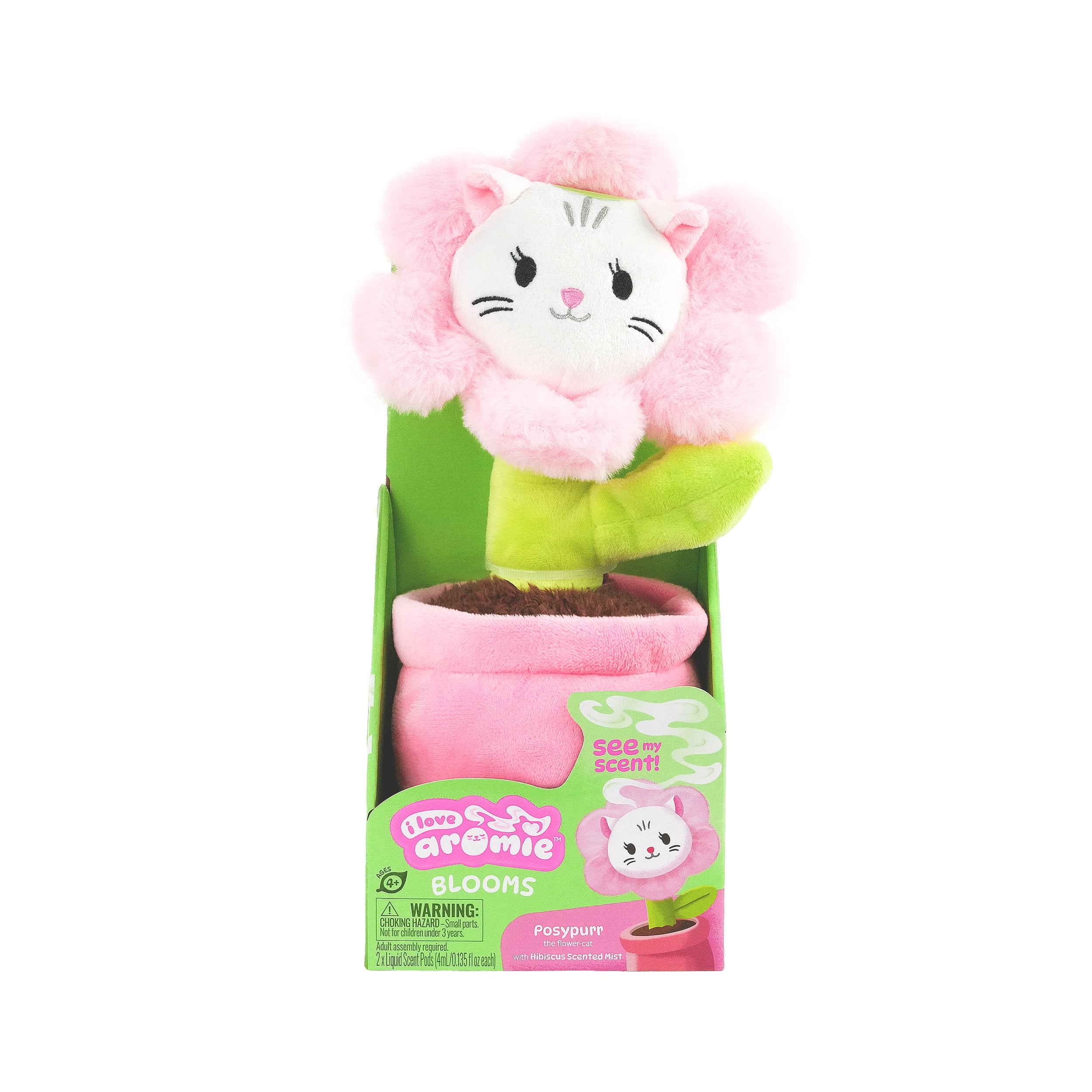 ToyMonster i love aromie Posypurr Hibiscus Scented Flower Plush Toy with Visible Magic Mist (Hibiscus, 10.6 in) 8hjzb
