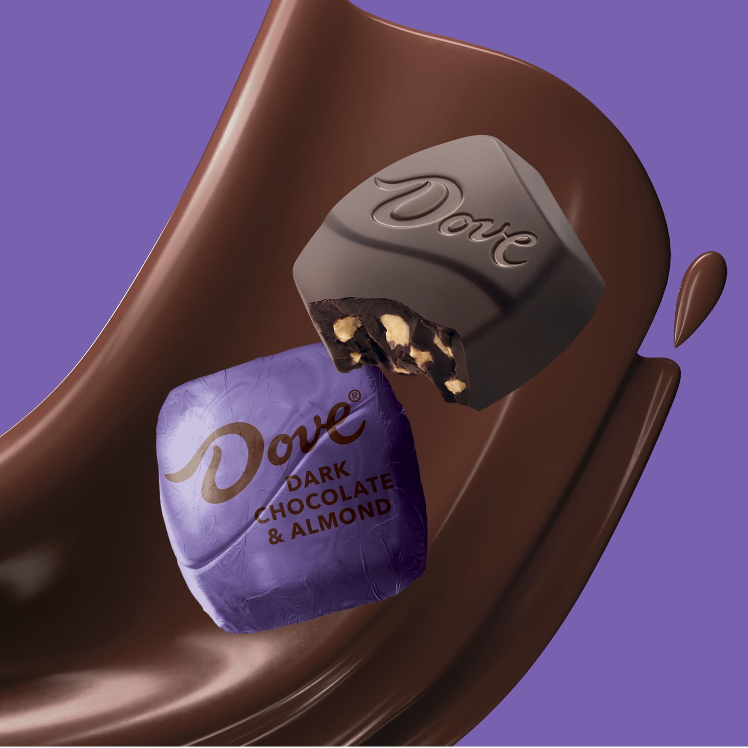 DOVE Chocolate Promises Dark Chocolate & Almond Candy (Dark Chocolate, 6.74 oz) h60x3
