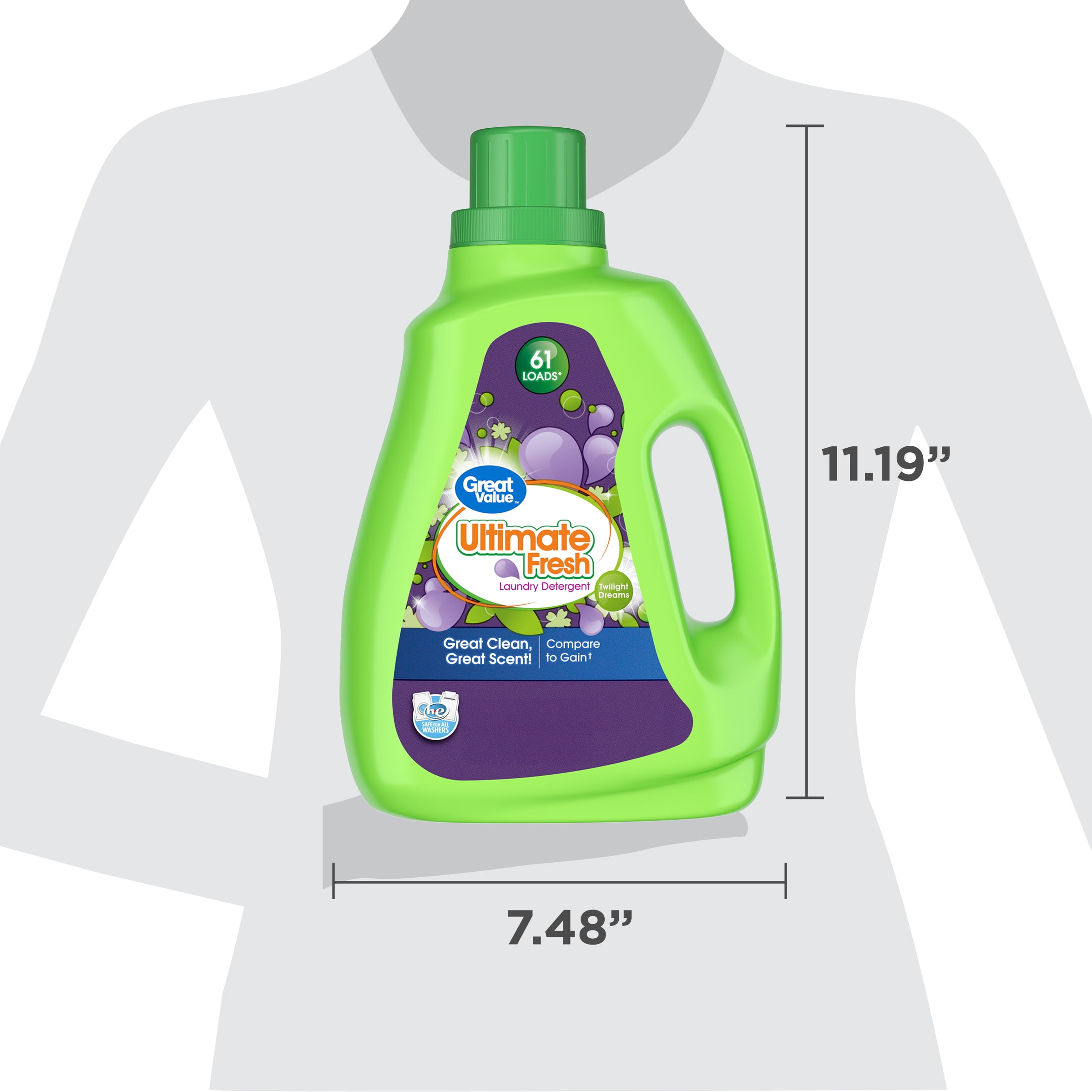 Great Value Ultimate Fresh Laundry Detergent, Twilight Dreams, Concentrated Stain-Fighting Formula (88 fl oz) iudcc