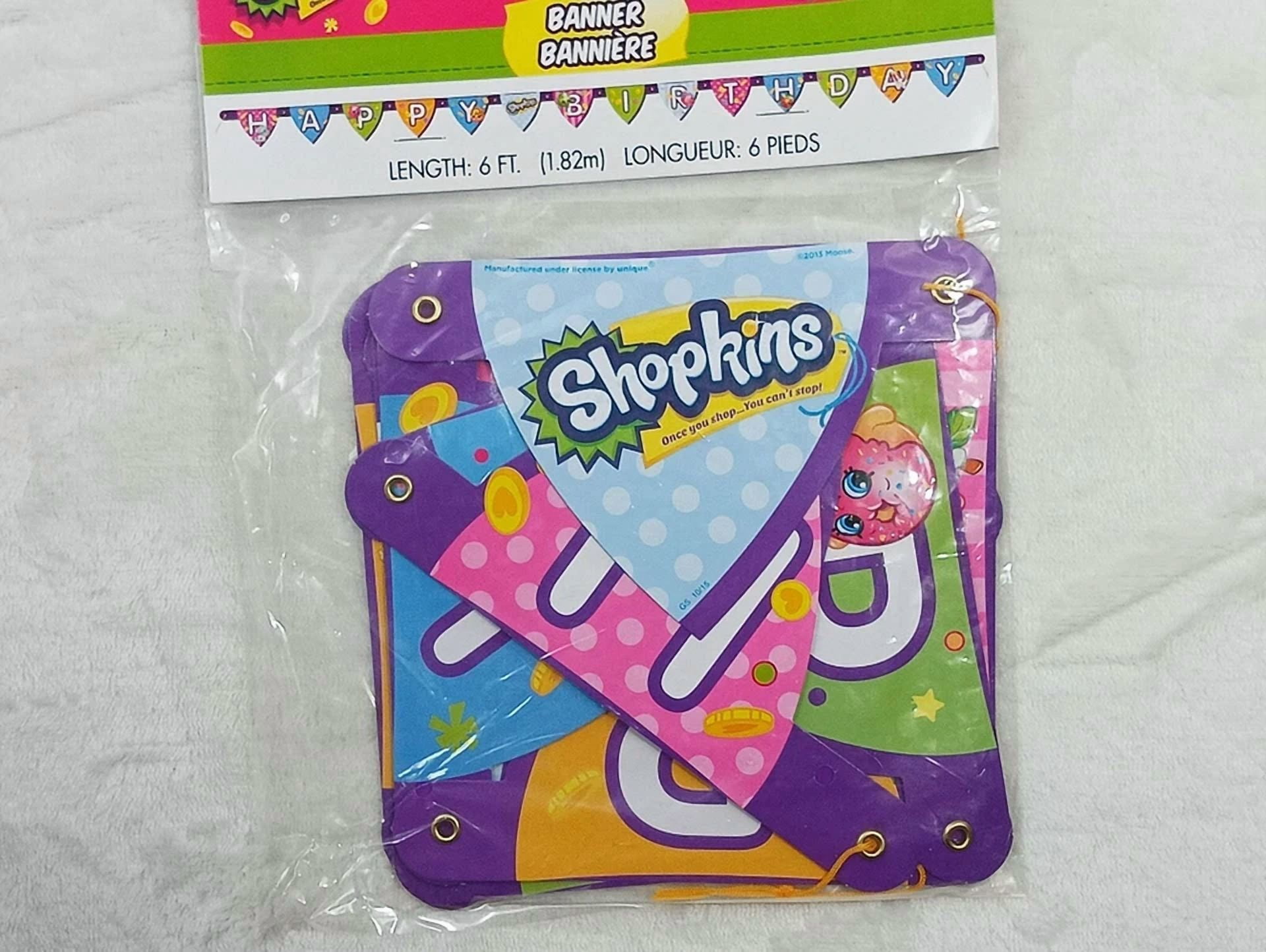 PRIME Shopkins Happy Birthday Jointed Banner Party Decoration (6 in) k8mjn