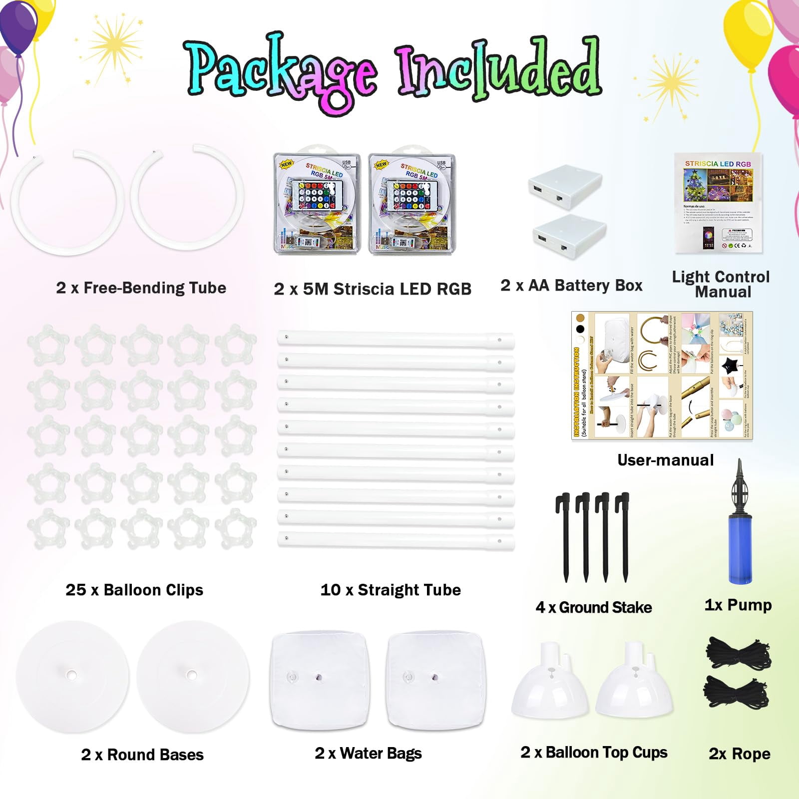 Generic Lighted Half Balloon Arch Stand Kit (Beige, 1 Pack) ghn6q
