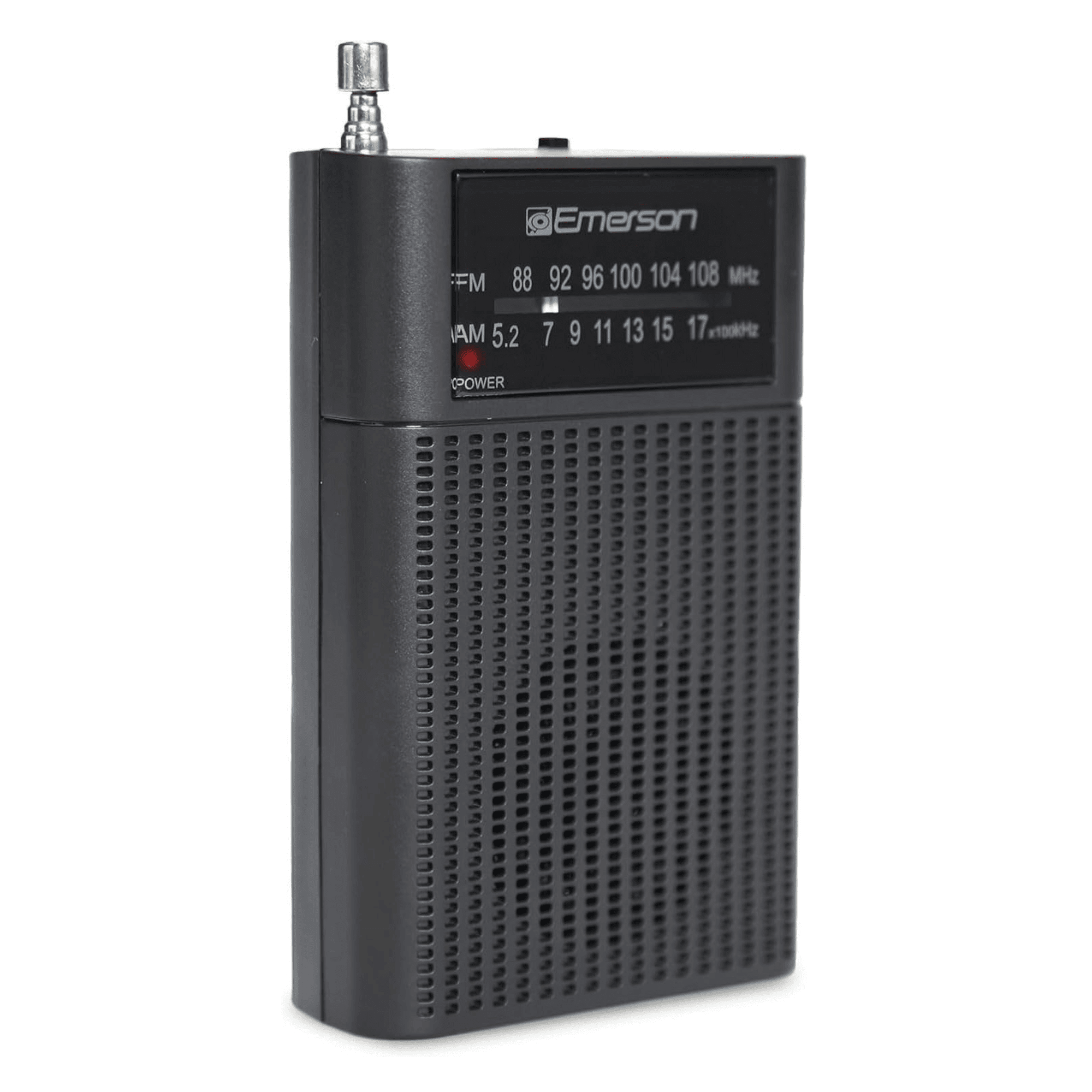 Emerson Portable AM FM Radio with Built-in Speaker and Headphone Jack (Black, 1 Pack) juqjk