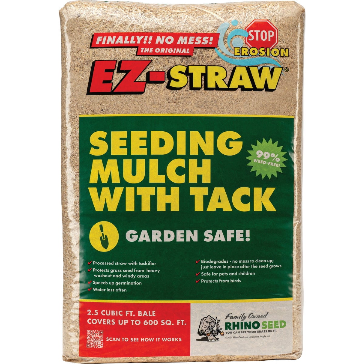 Rhino Outdoors EZ Straw Seeding Mulch for Lawn Repair and Plant Growth (6 Pack) s05vy