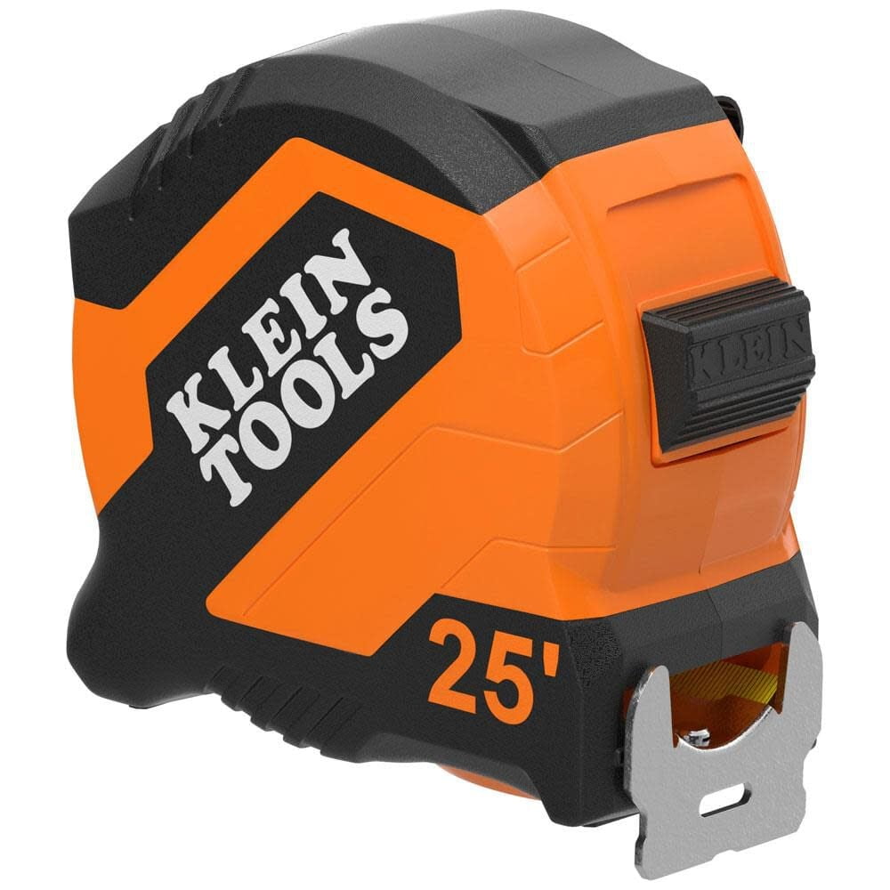 Klein Tools Compact Tape Measure, Heavy-Duty Steel Blade with Finger Brake (25 ft) semda