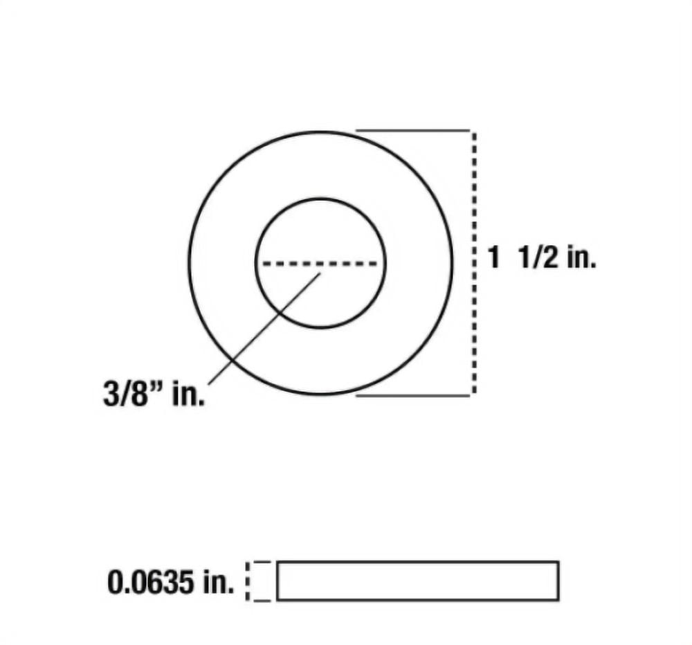 Everbilt SAE Flat Washers (Silver, 3/8 in, 100 Pack) vvibv