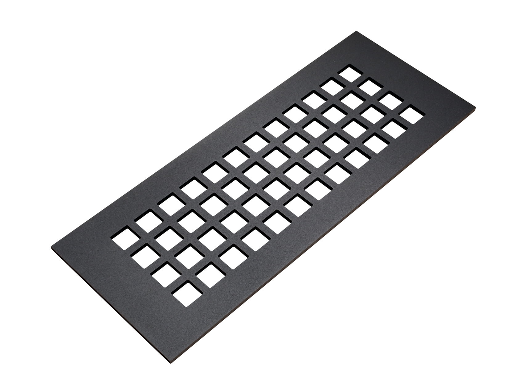 Reggio Register Grid Floor Grille Heavy-Duty Aluminum Air Vent (Black, 2.25 in x 12 in) hw5e4