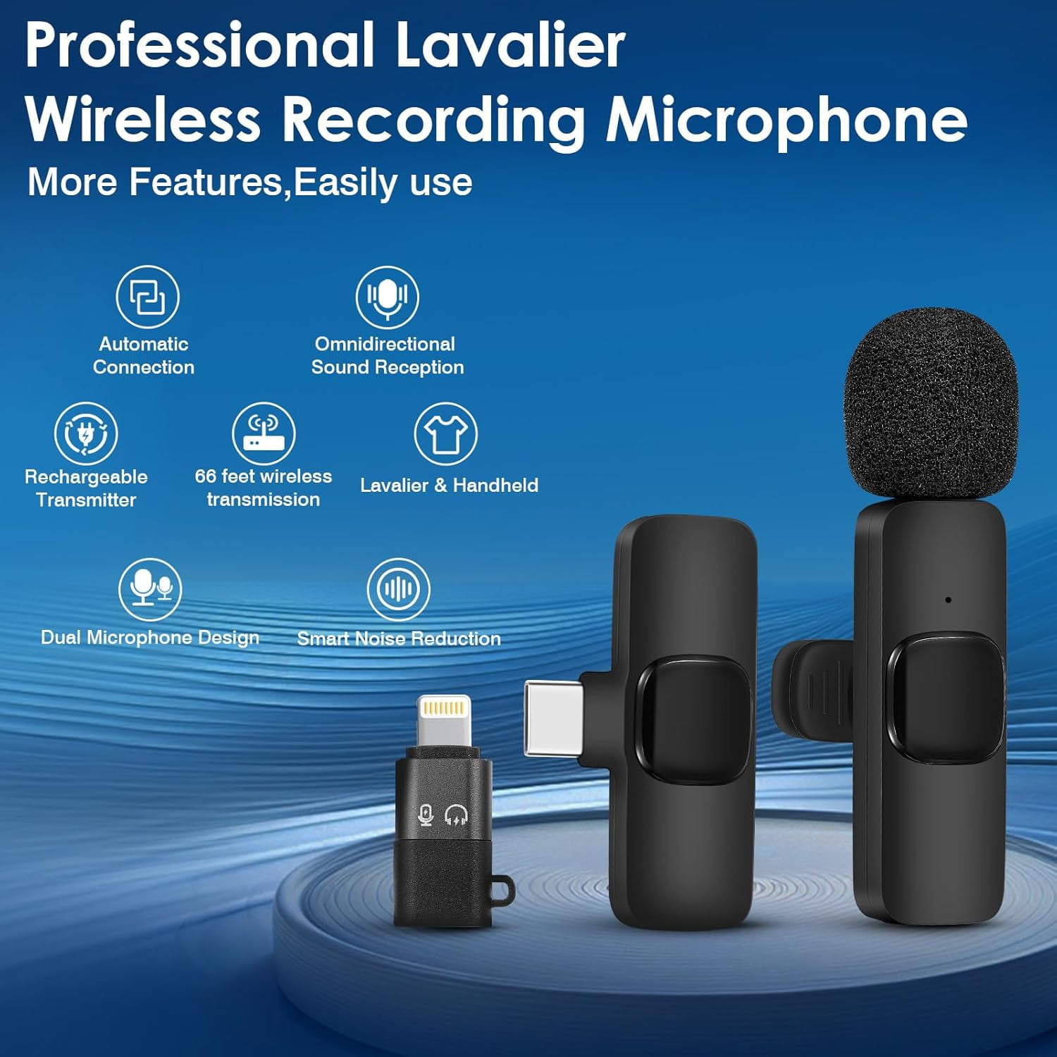 Boyun Daj Wireless Lavalier Microphone System, Noise Canceling Lapel Mic for iPhone and Android (Black, 1 Pack) jq778 - Image 6
