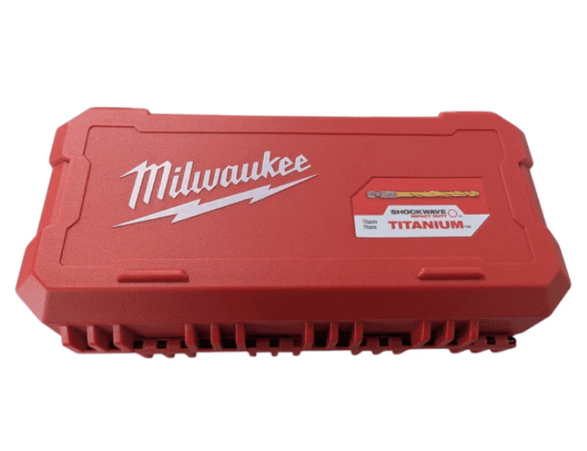 Milwaukee SHOCKWAVE 23-Piece Impact Duty RED HELIX Titanium Twist Drill Bit Set (1/4 in Hex Shank, PACKOUT-Compatible Case) 5faei